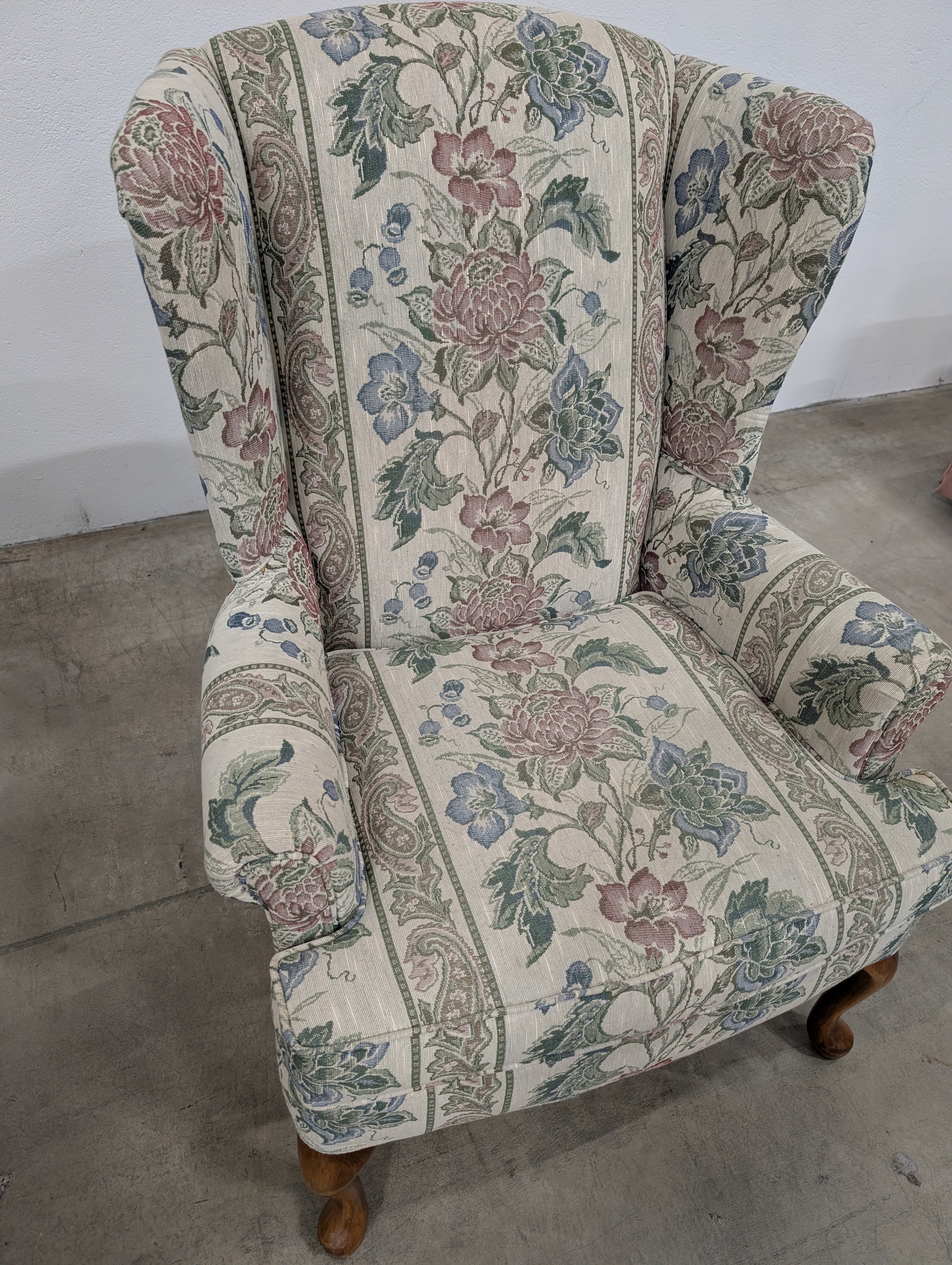 Floral Wingback Armchair