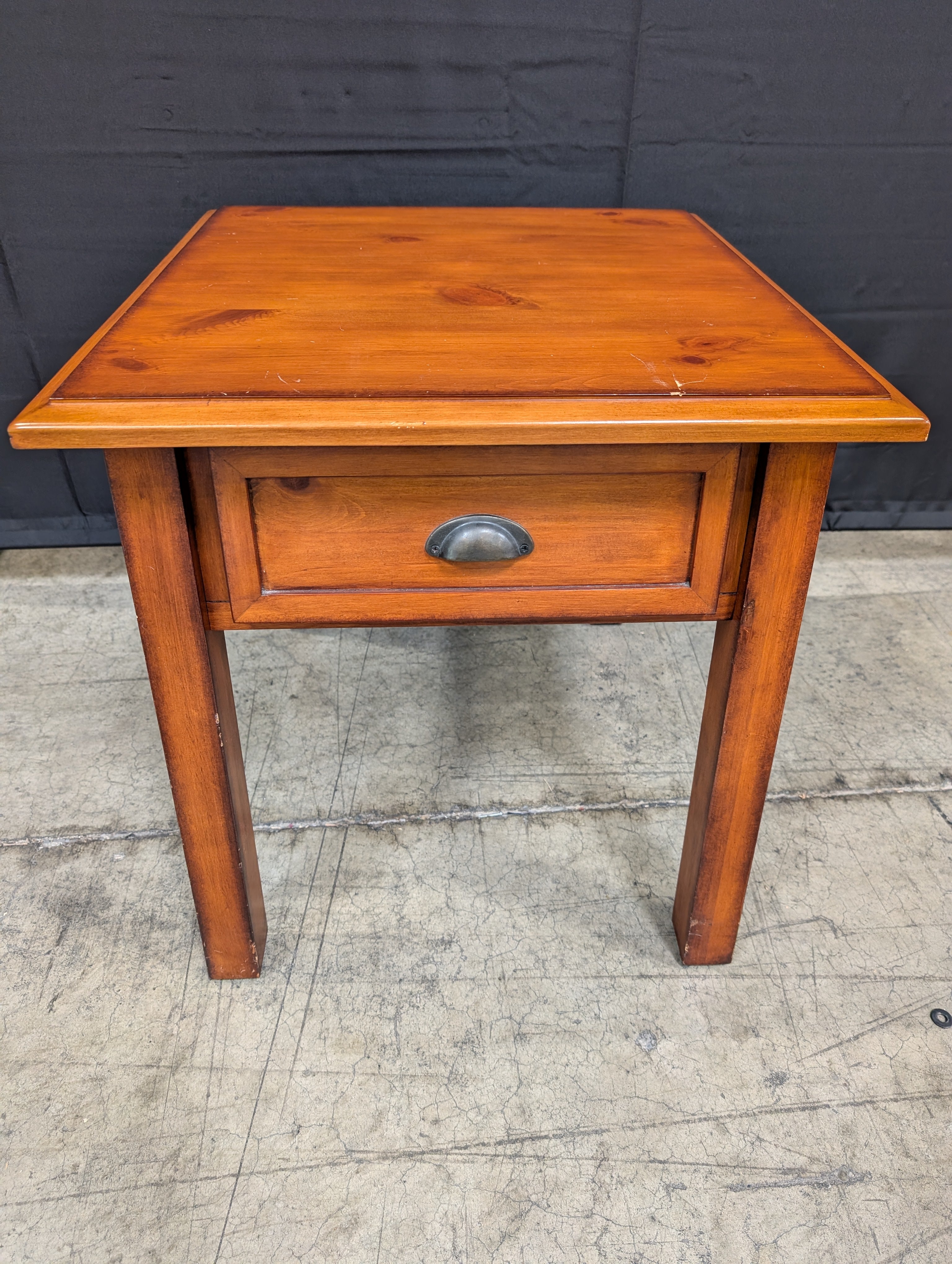 Rustic Wood Side Table with Drawer