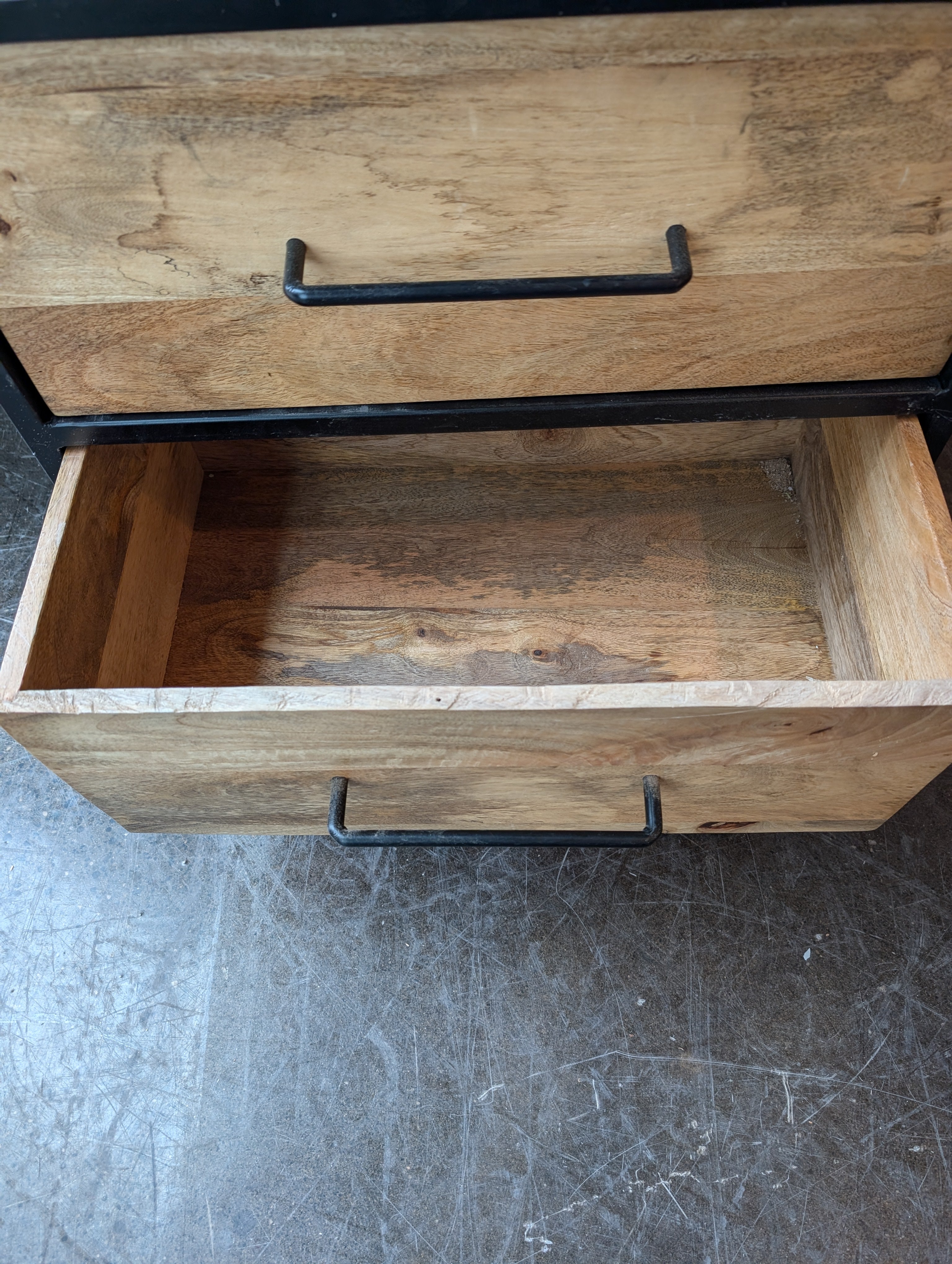 KDT Industrial Wood & Metal Storage Shelf with Drawers