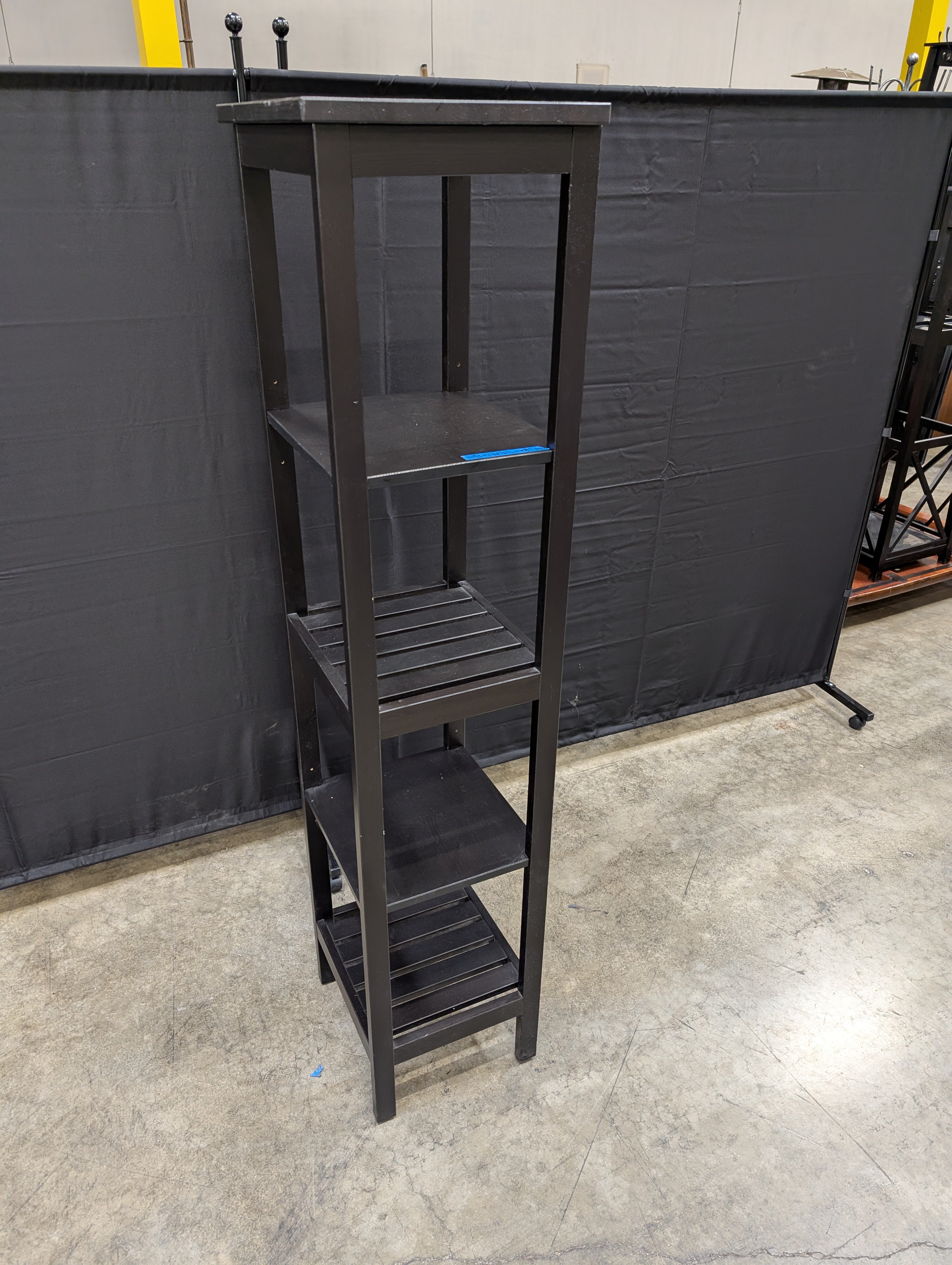 Black 4 shelf corner shelf