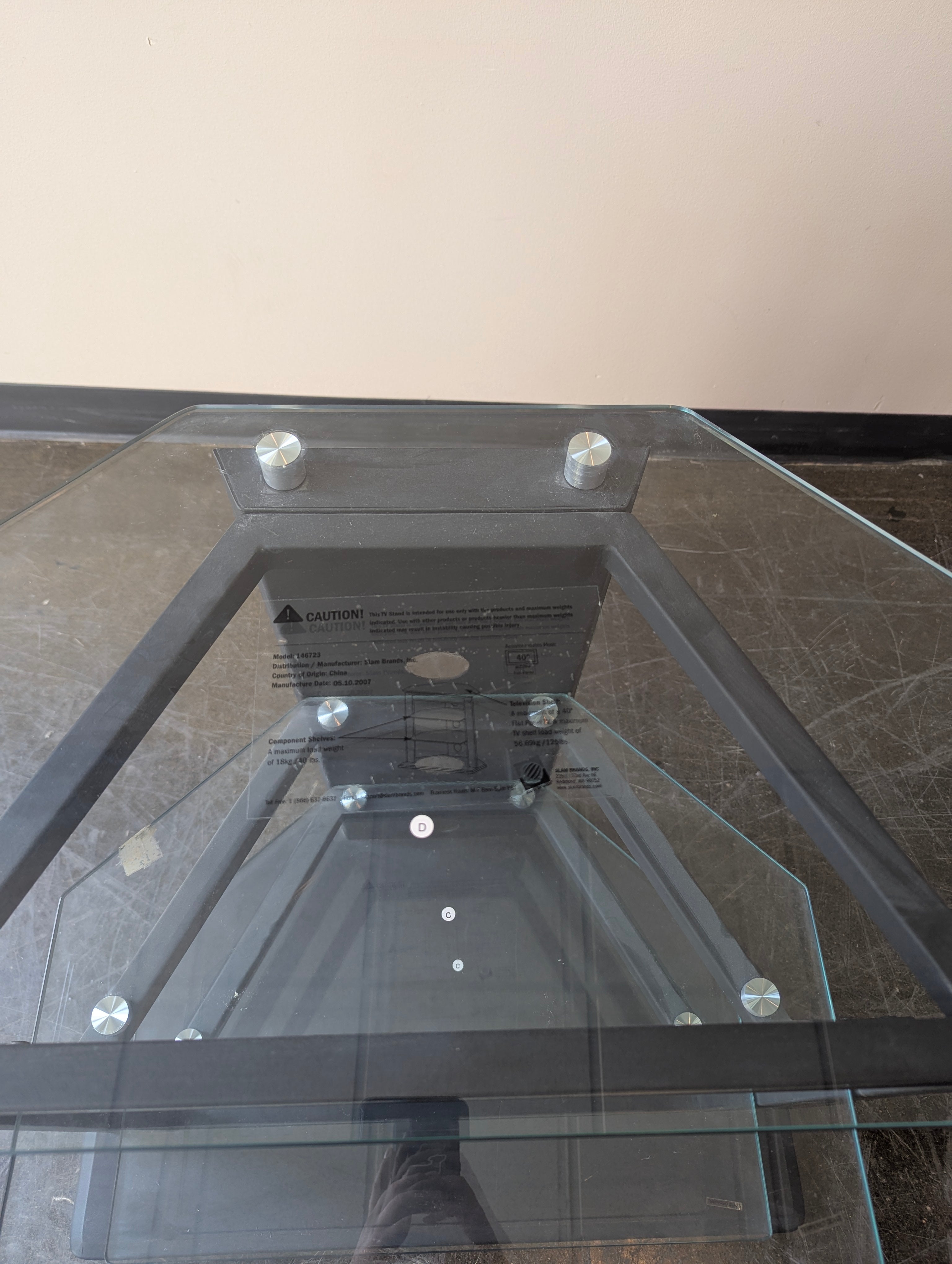 Contemporary Corner Glass Media Stand
