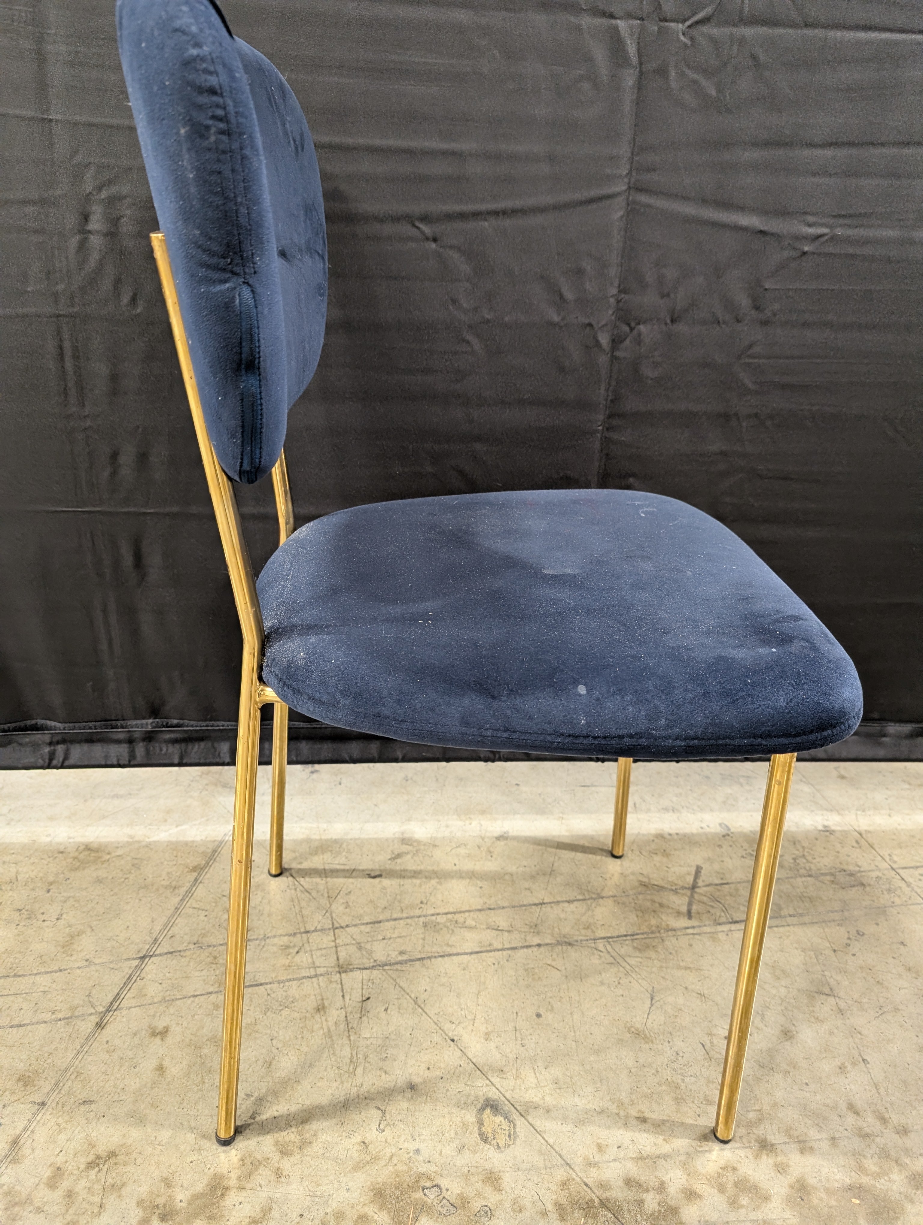 Modern Sculptural Accent Chair with Gold-Toned Legs