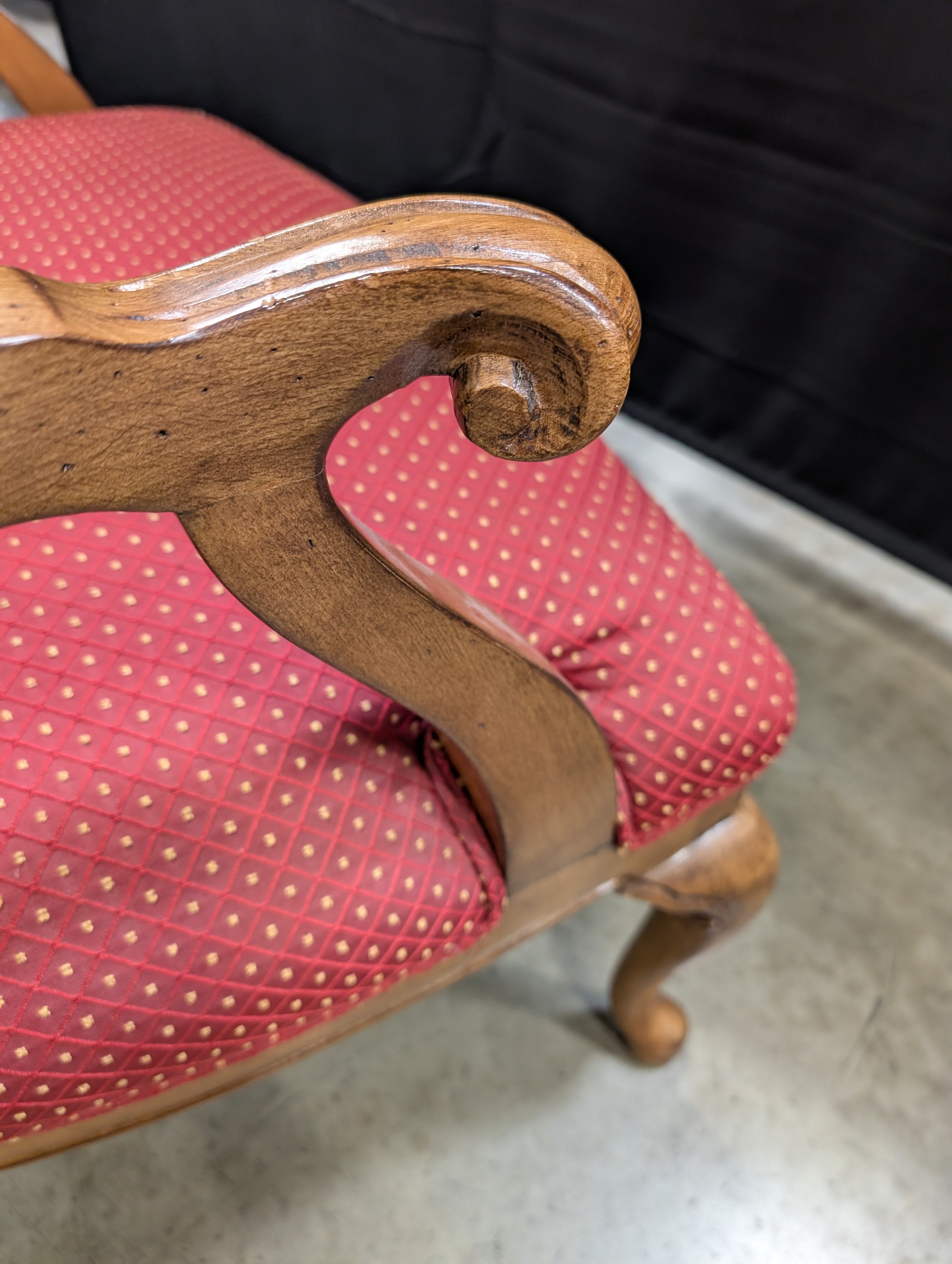 Traditional Red Upholstered SHERRILL Accent Armchair
