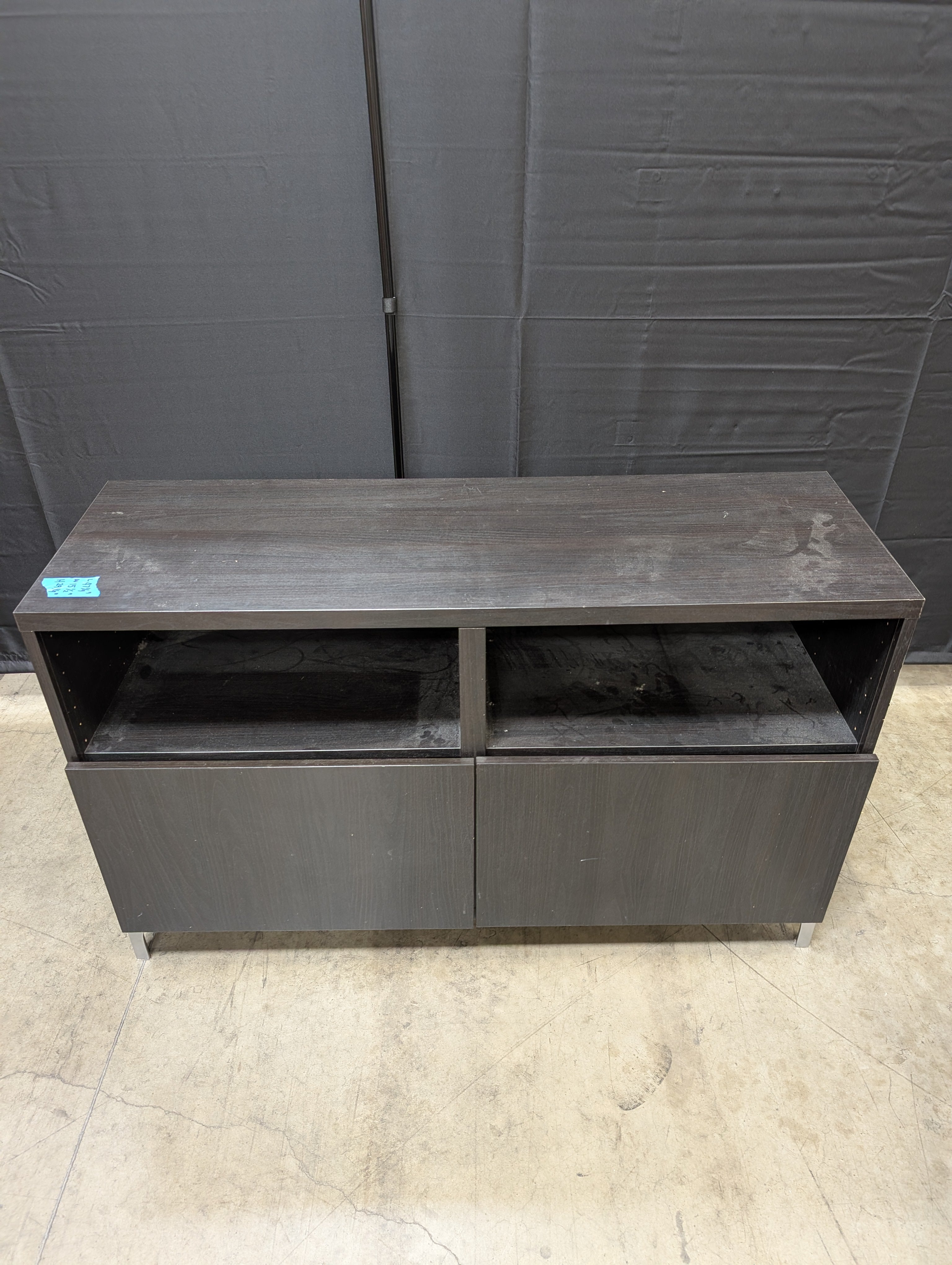 Versatile Black Storage Cabinet with Shelves and Doors