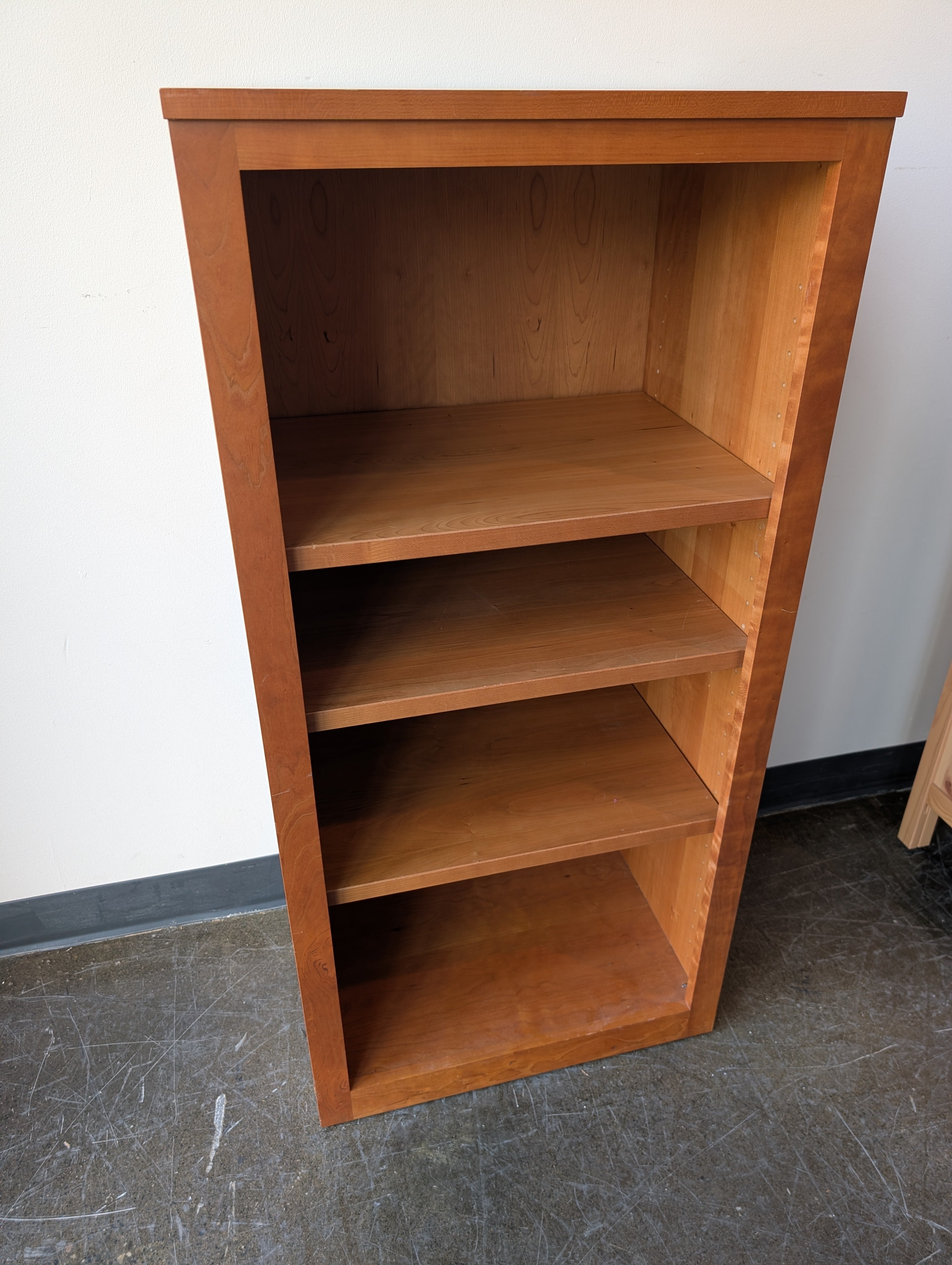 Spectra Wood Versatile Light Brown Wood Bookcase with Four Shelves