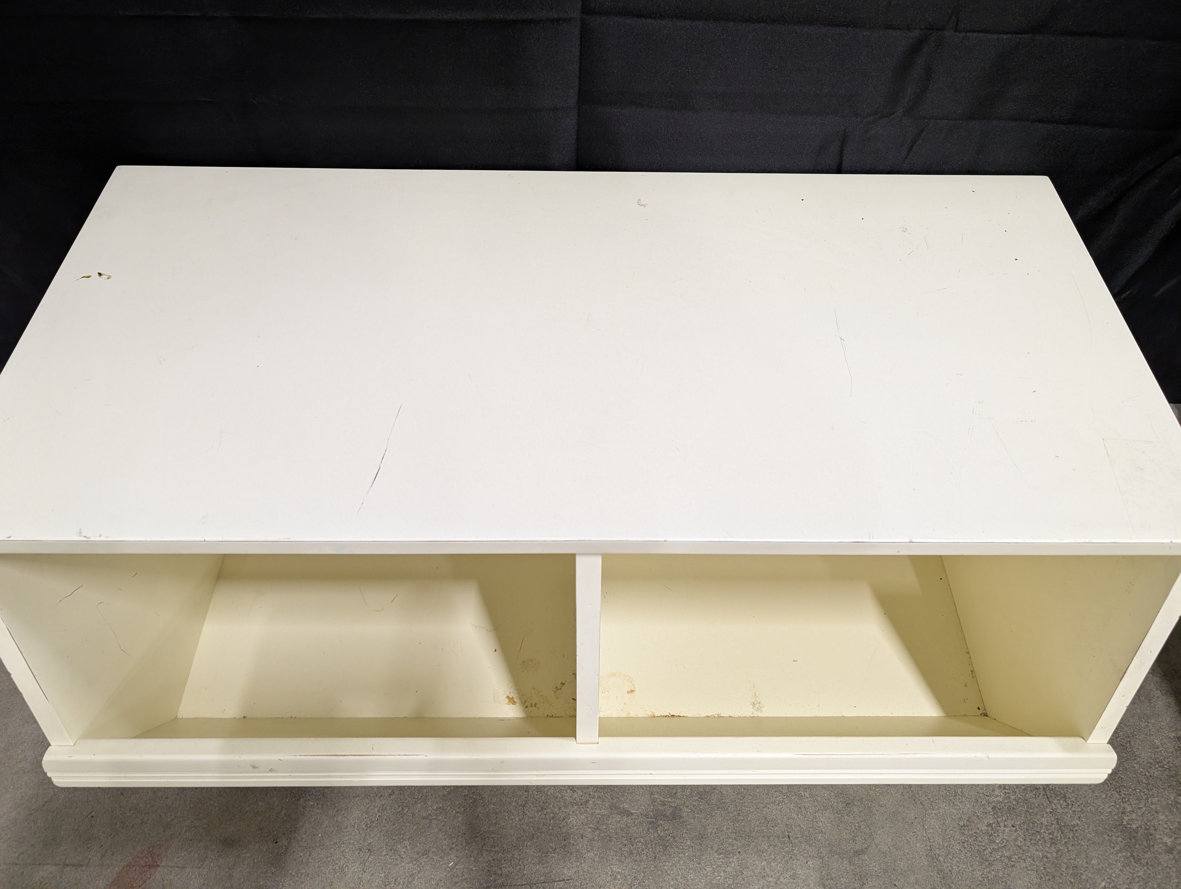 Charming Off-White Wooden Shelf Unit with Divided Compartments