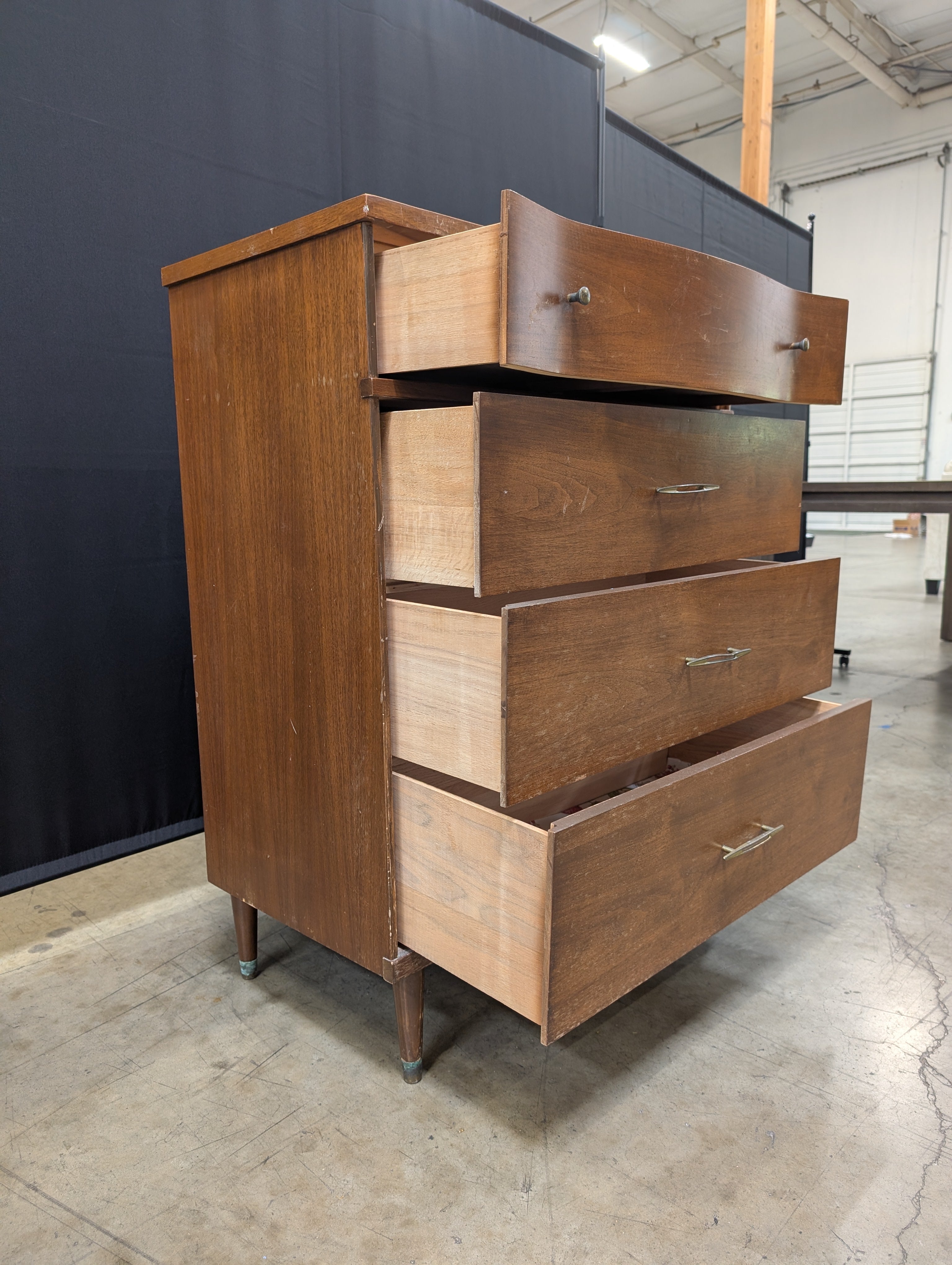 Harmony House Modern Wood Four-Drawer Chest with Tapered Legs