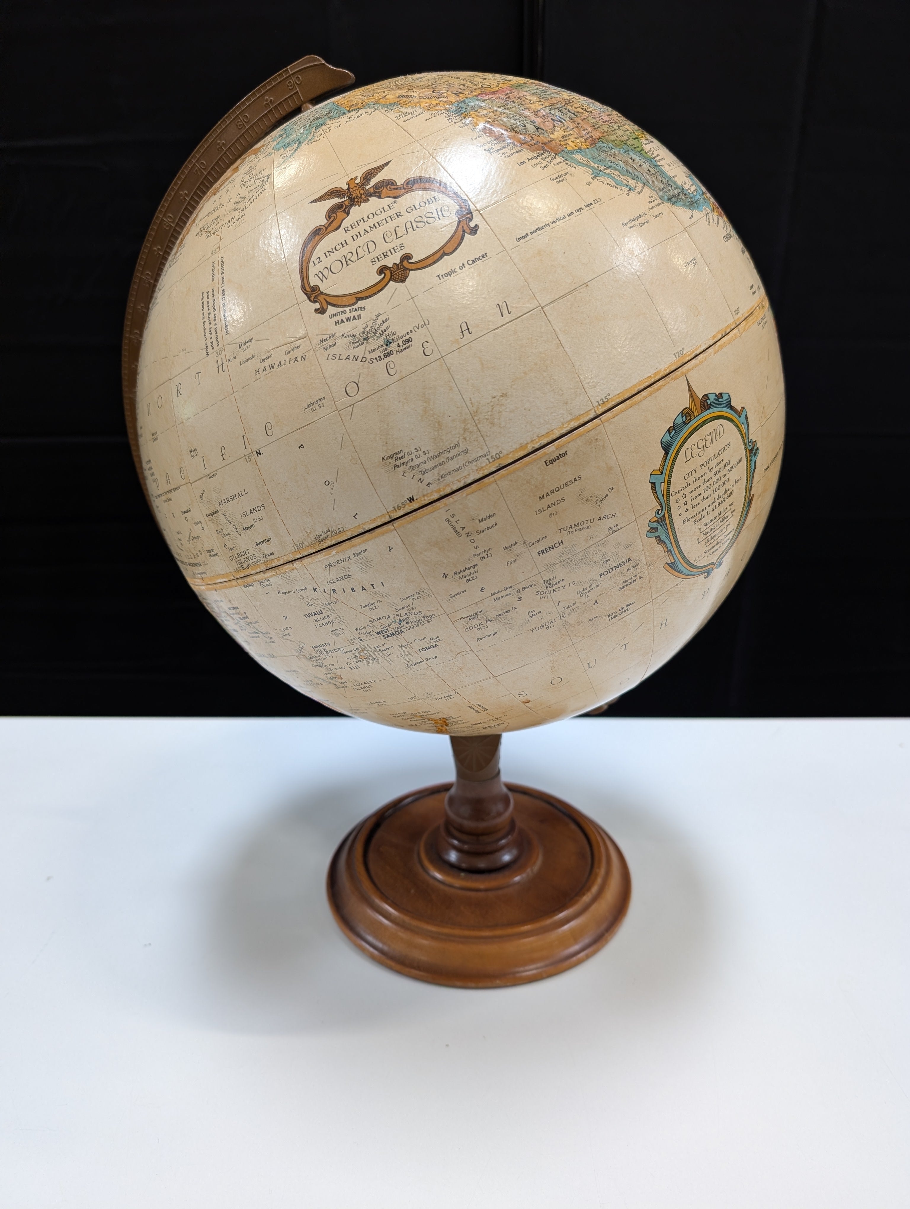 REPLOGLE 12" Decorative World Globe with Wooden Pedestal Base