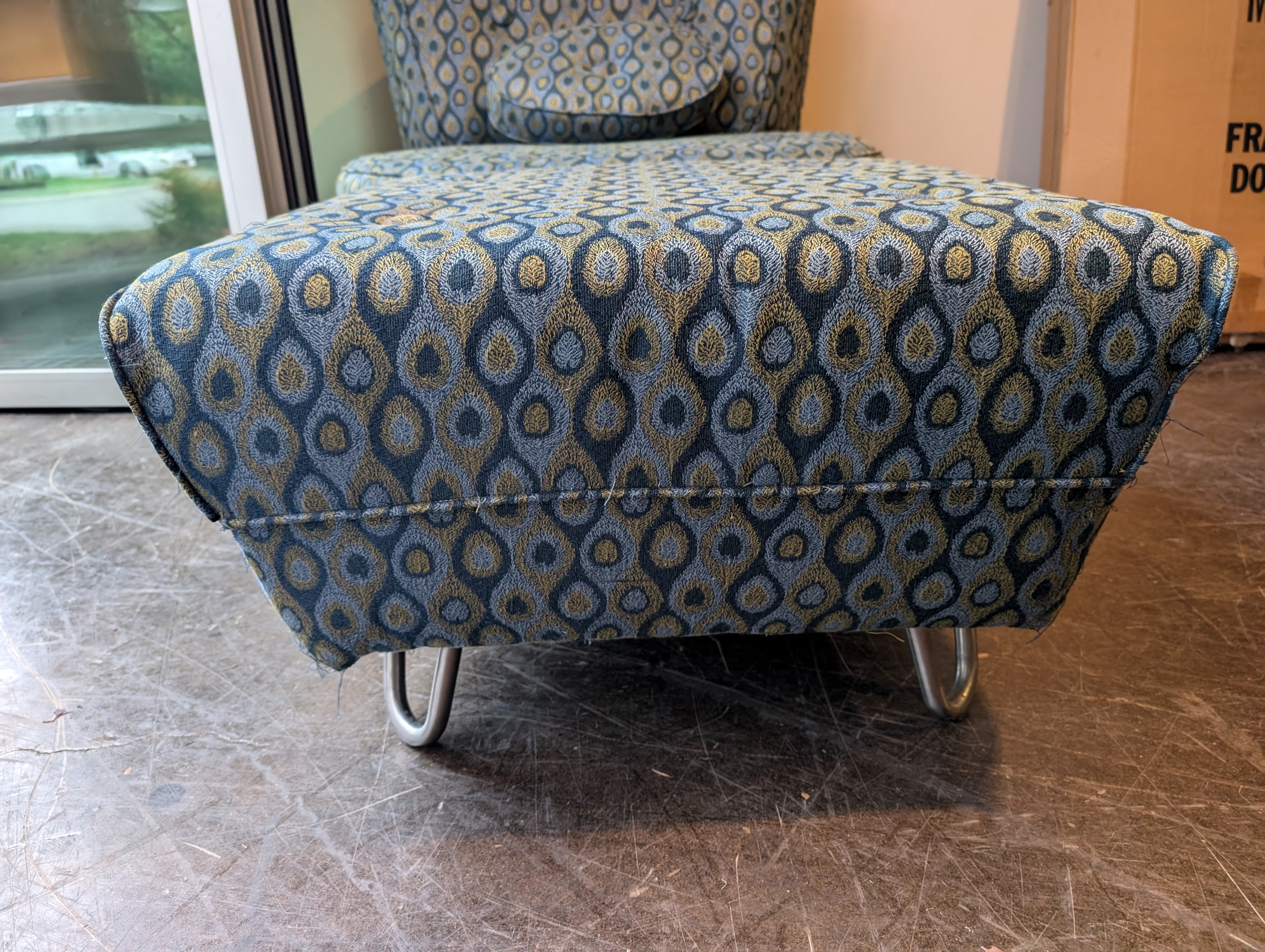 Geometric Patterned Accent Chair and Ottoman Set