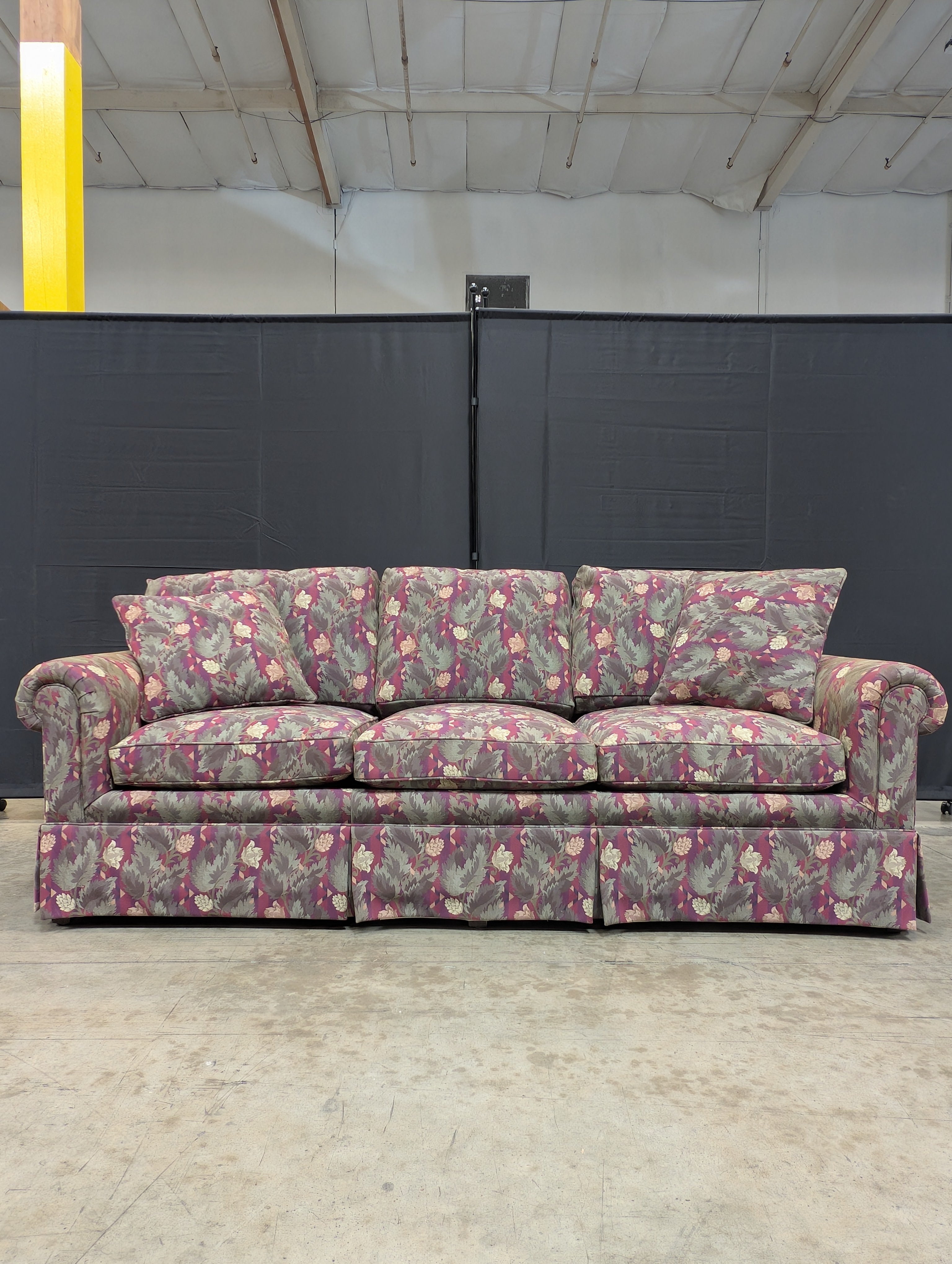 Valley furniture Upholstered Three-Seater Sofa with Botanical Pattern