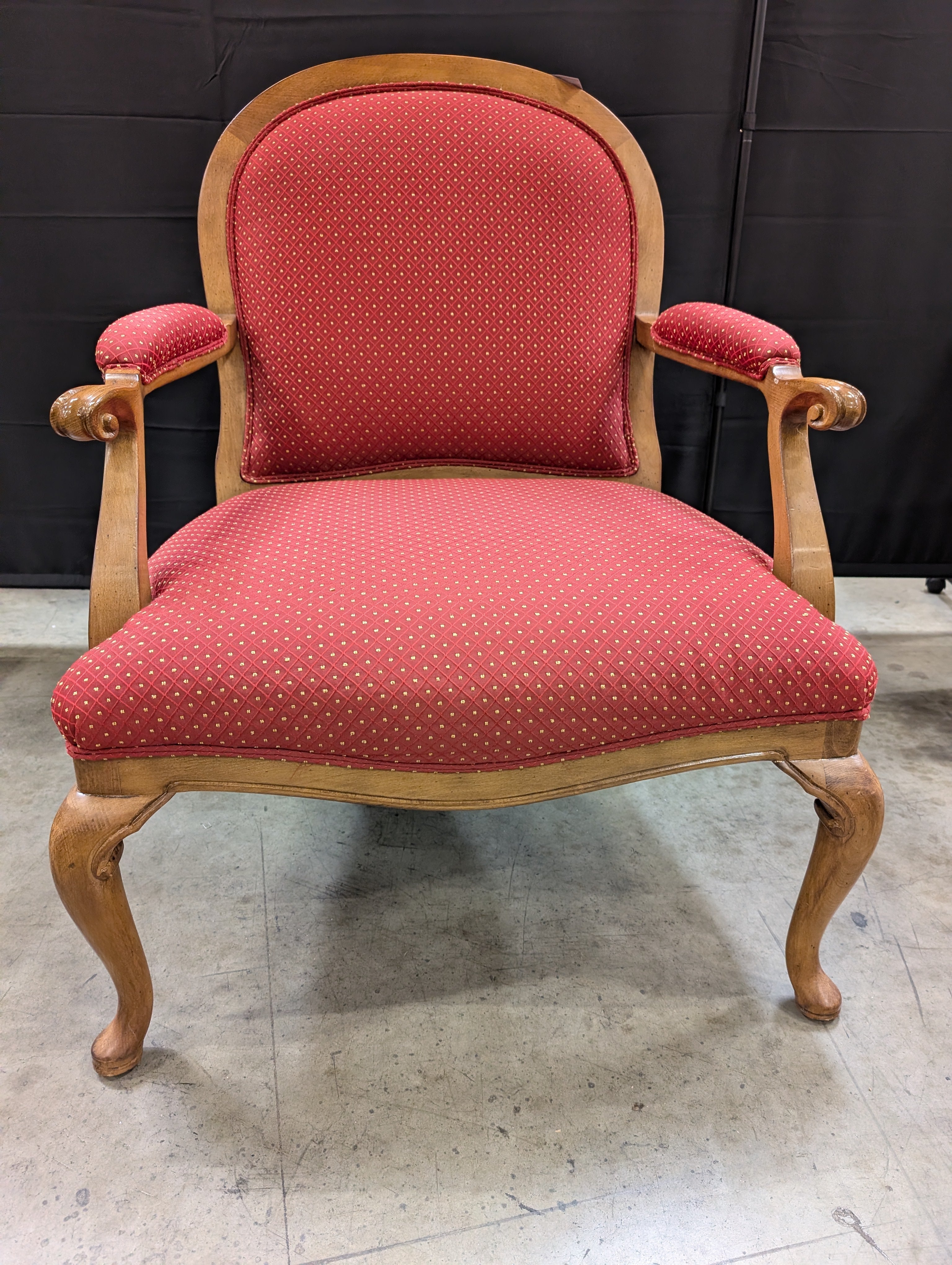 Traditional Red Upholstered SHERRILL Accent Armchair