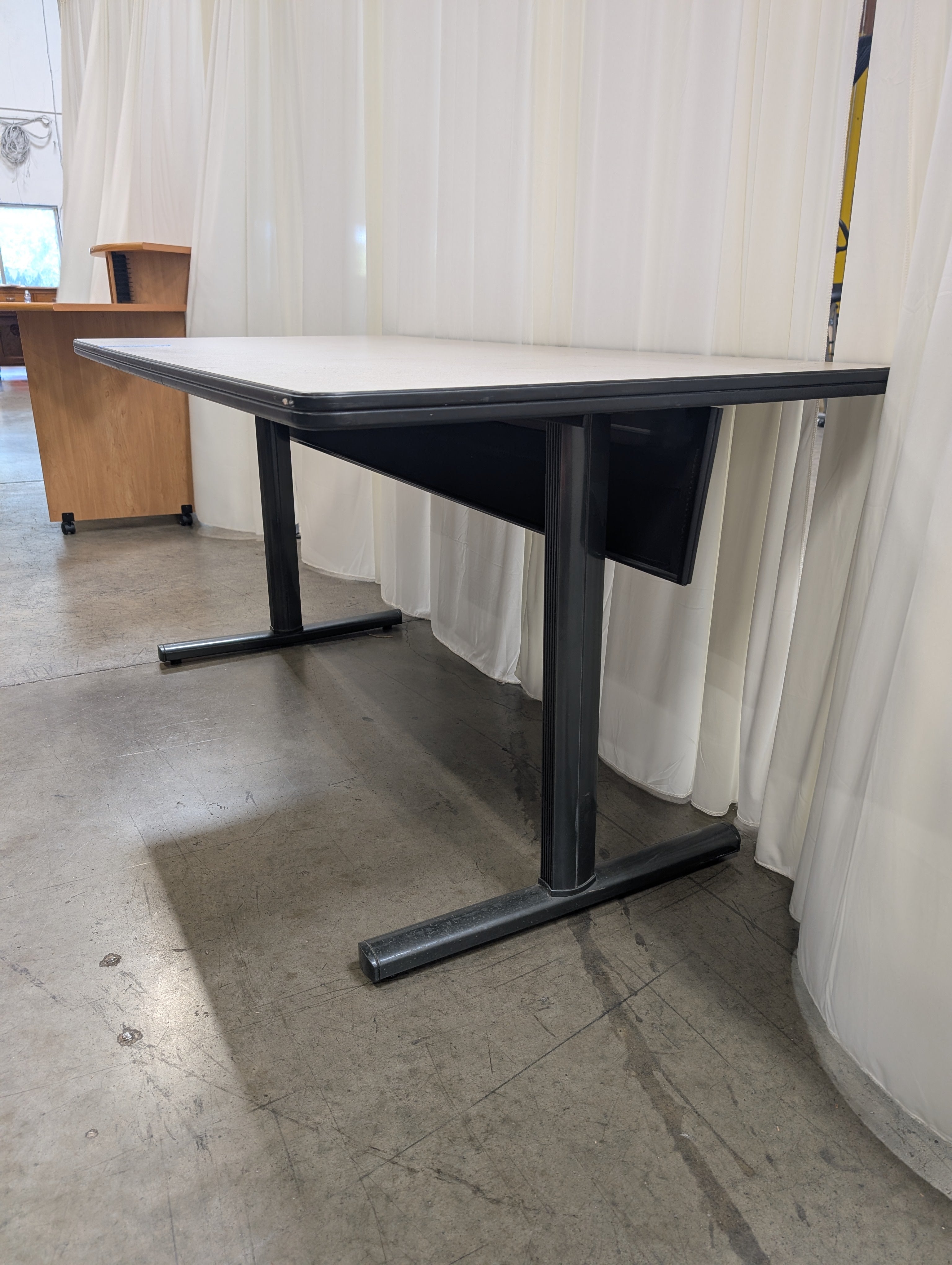 Light Beige Laminate Rectangular Table with Dark Edging