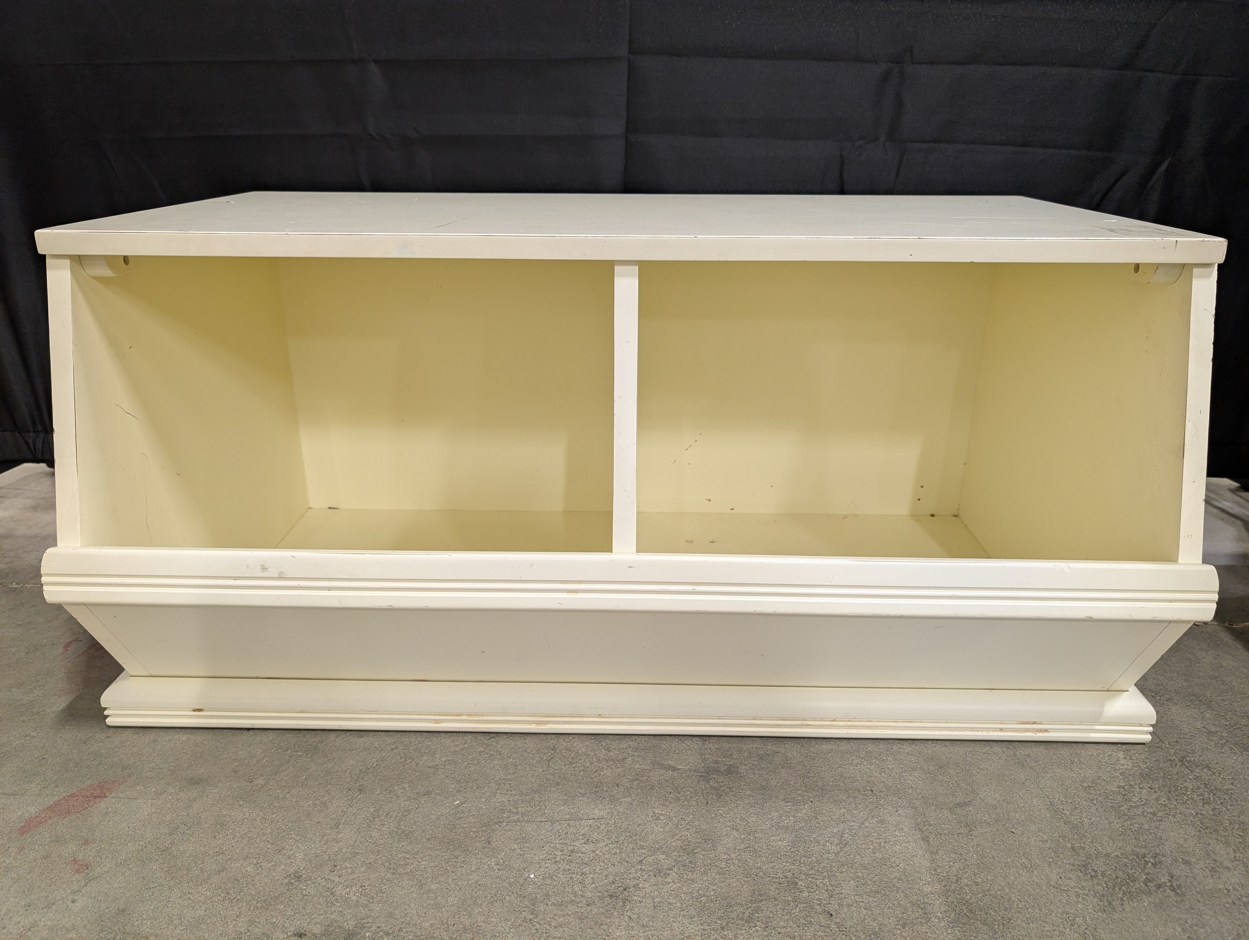 Charming Off-White Wooden Shelf Unit with Divided Compartments
