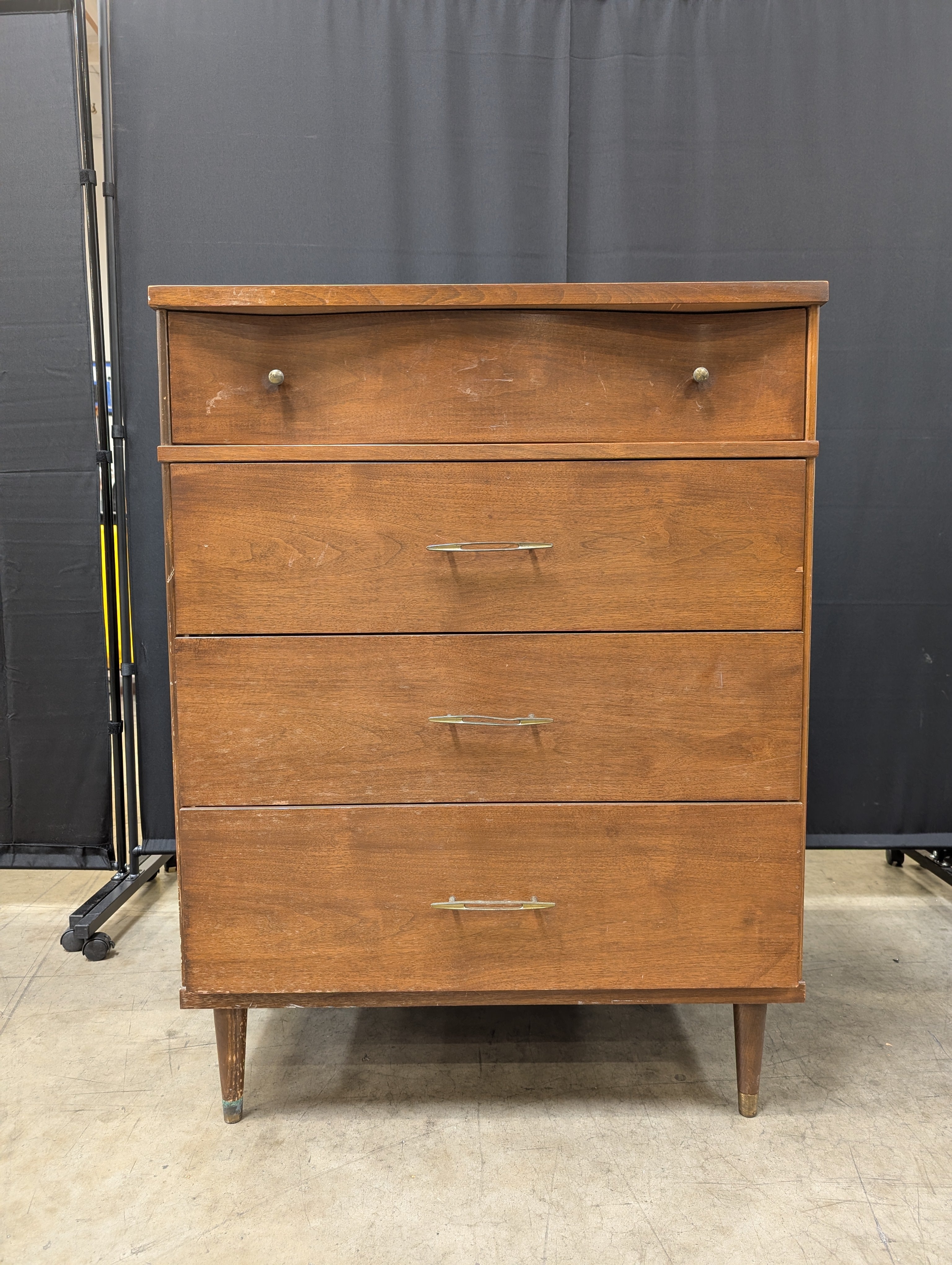 Harmony House Modern Wood Four-Drawer Chest with Tapered Legs