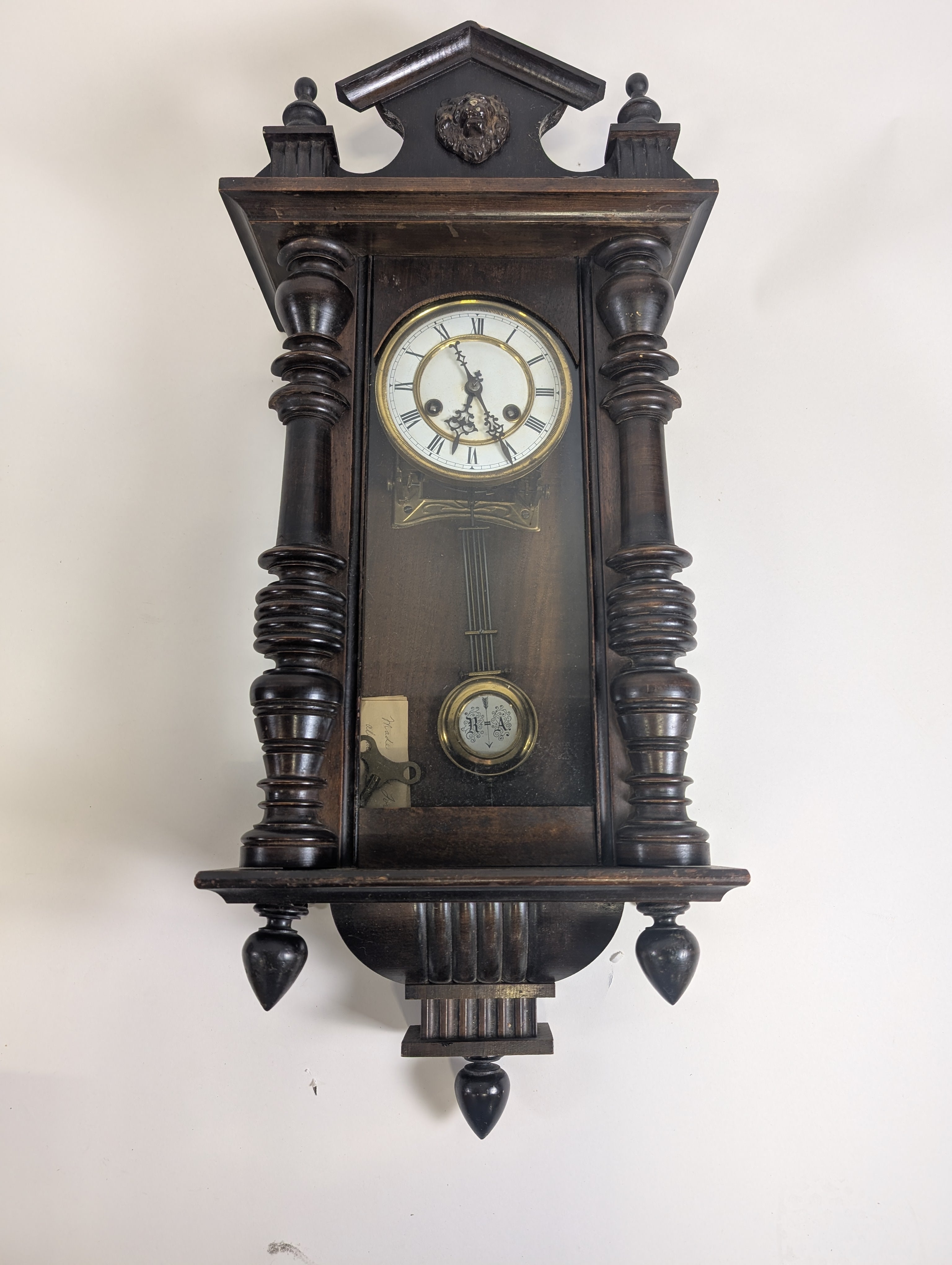 Antique Dark Wood Grandfather Clock