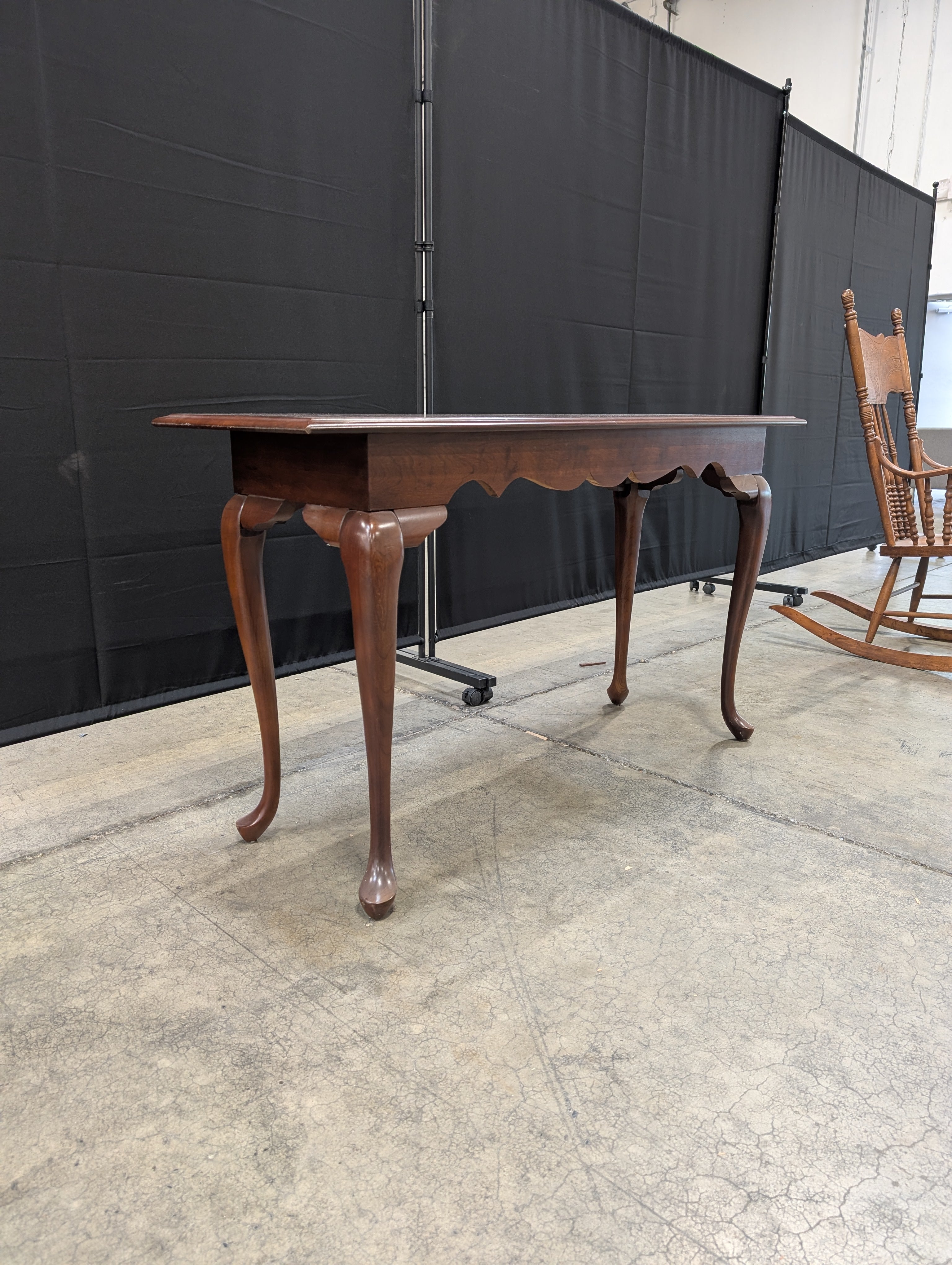 Queen Anne-style Solid Cherry Console Table