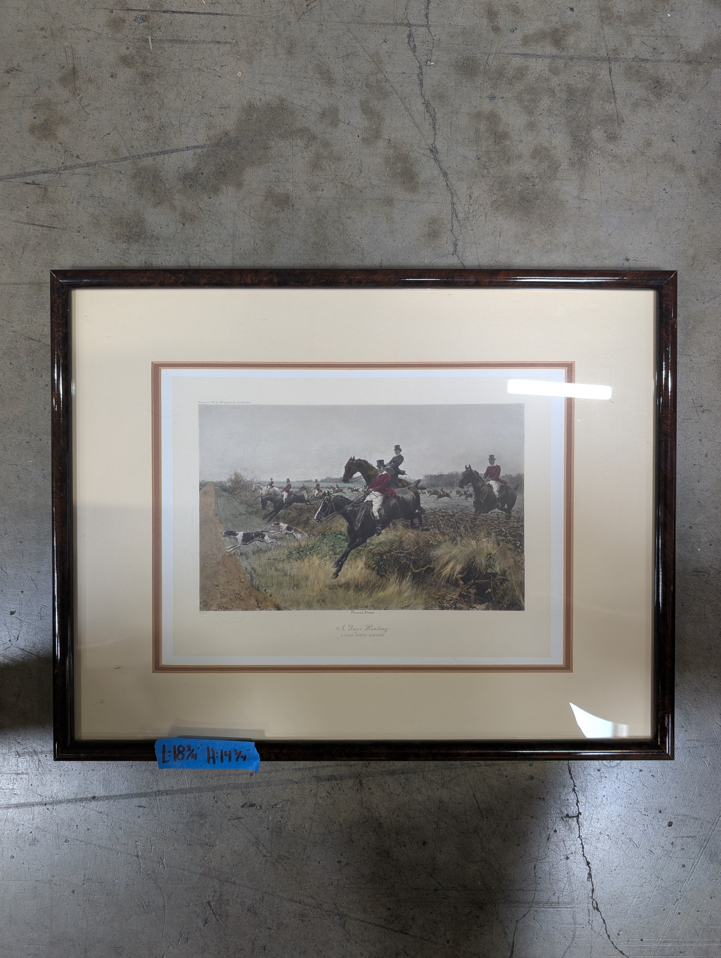 A Days Hunting Scene Framed Print in Wood