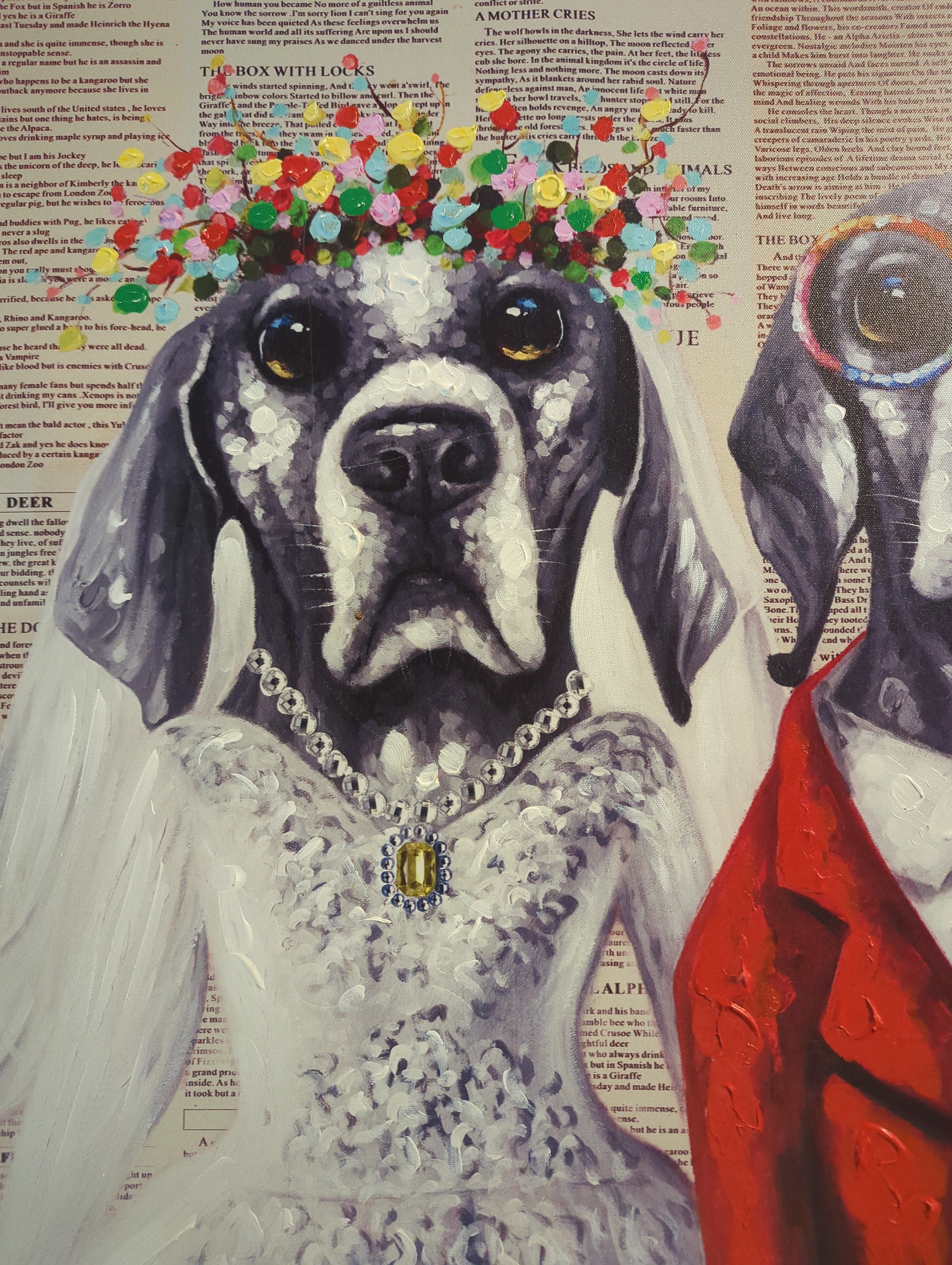 Charming Dog Couple Canvas Art