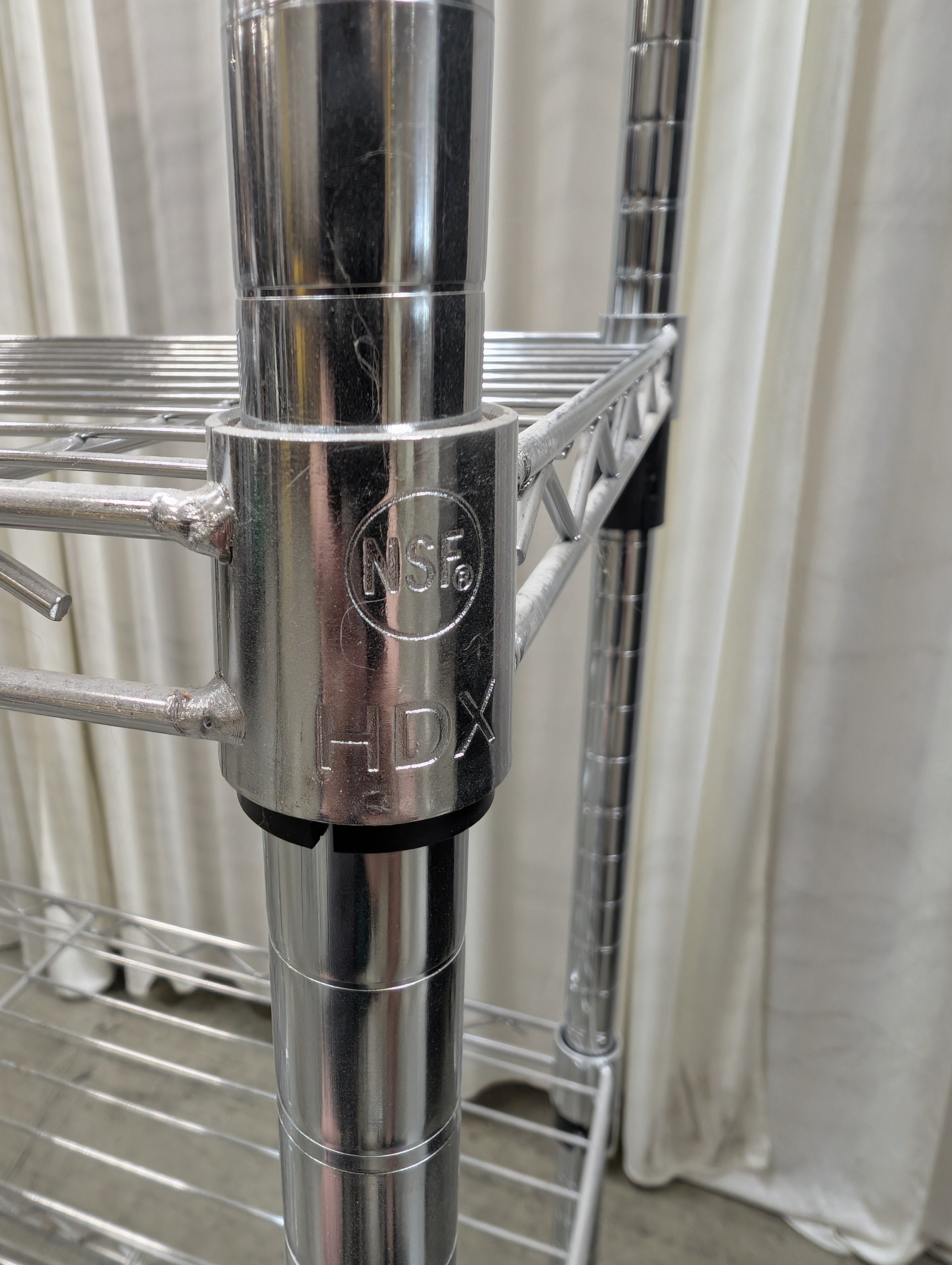 Five-Tier Steel Wire Shelving Unit in Chrome