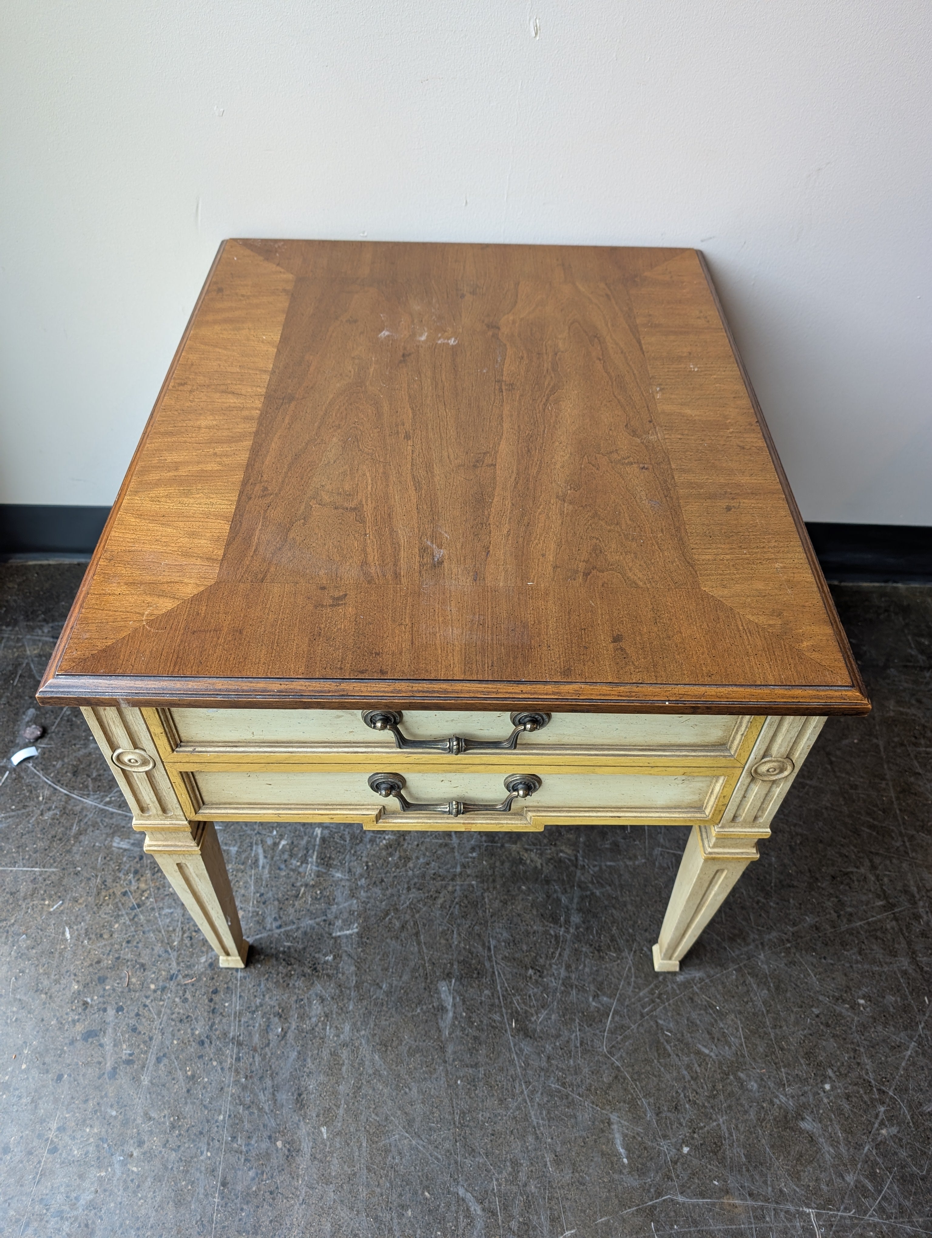 Heritage Neoclassical Wood Side Table with Drawer