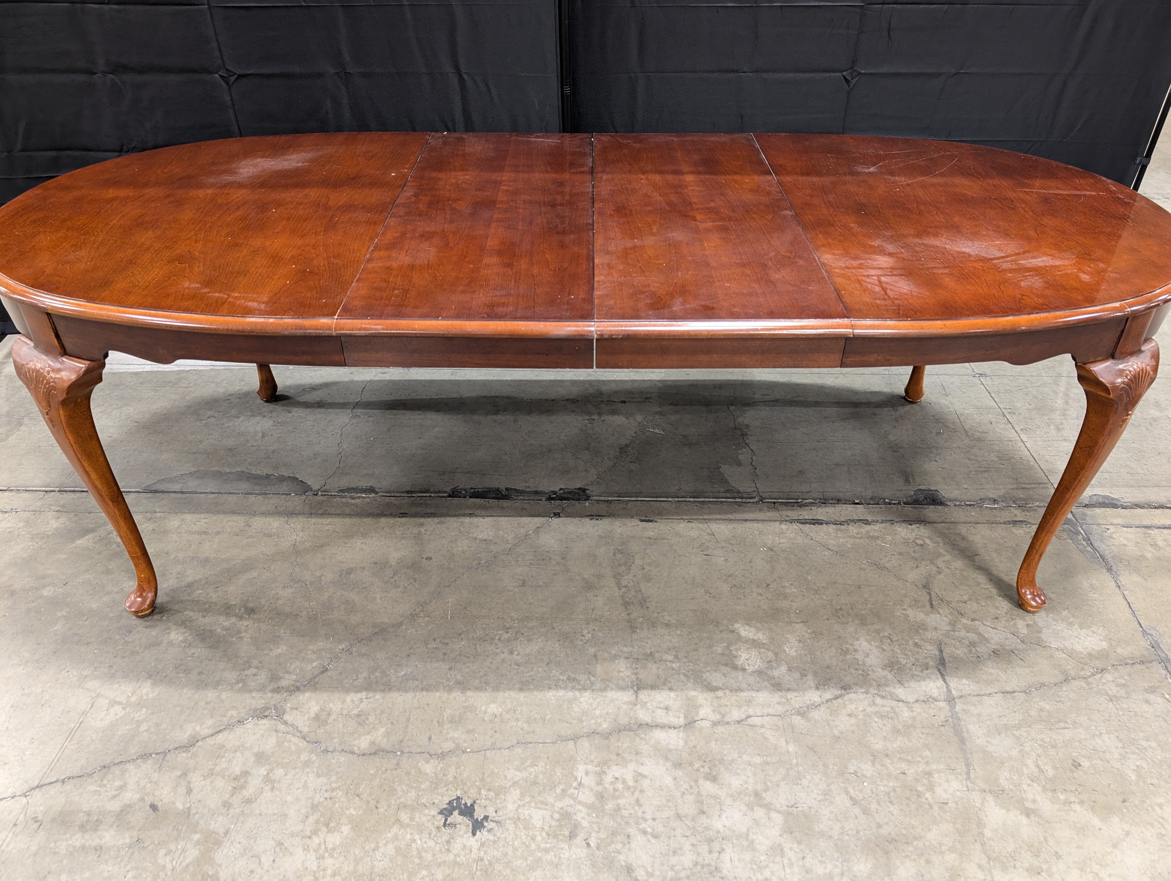 Vintage Reddish-Brown Stained Hardwood Table Leaf