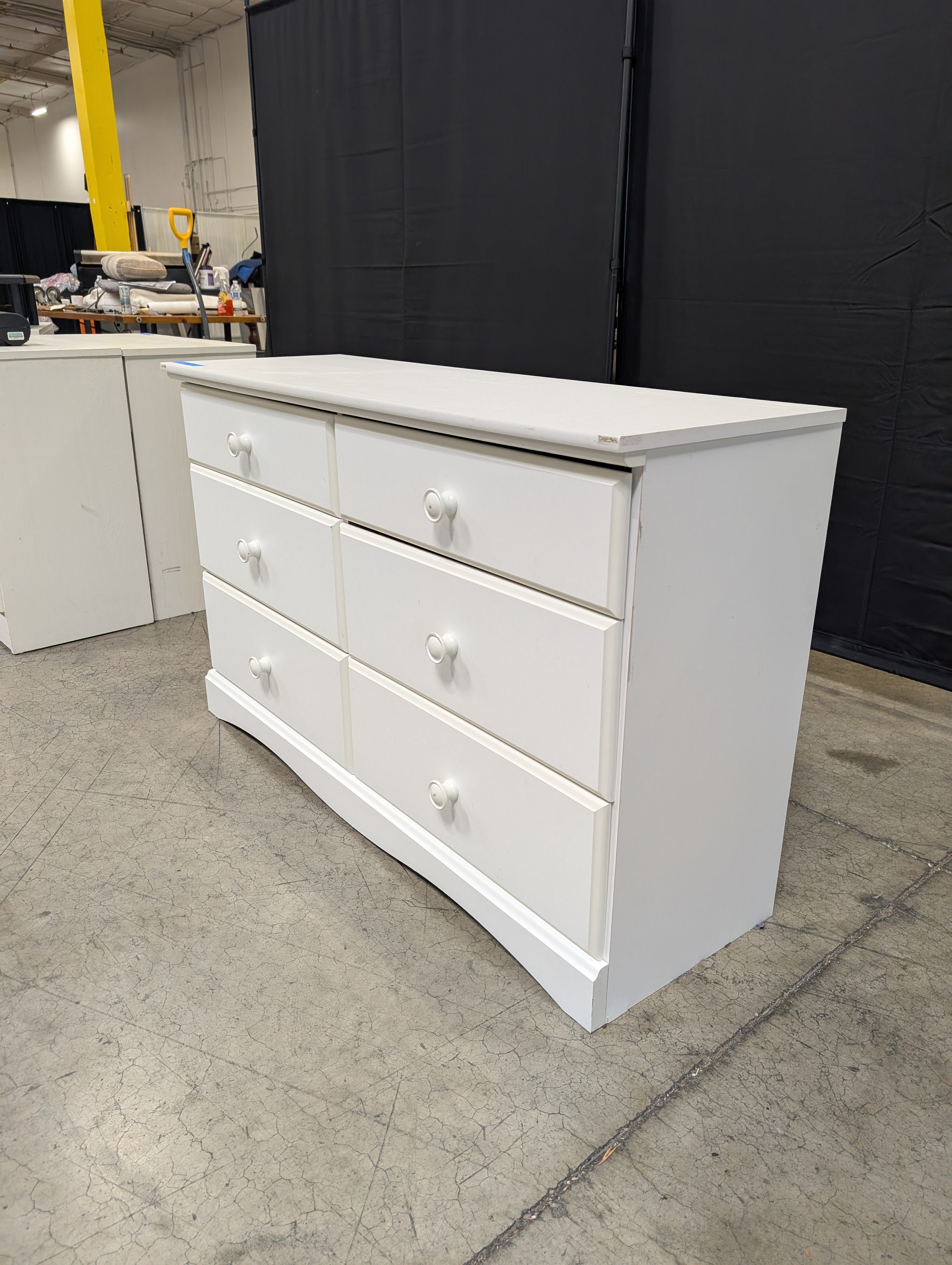 Versatile White Six-Drawer Storage Chest