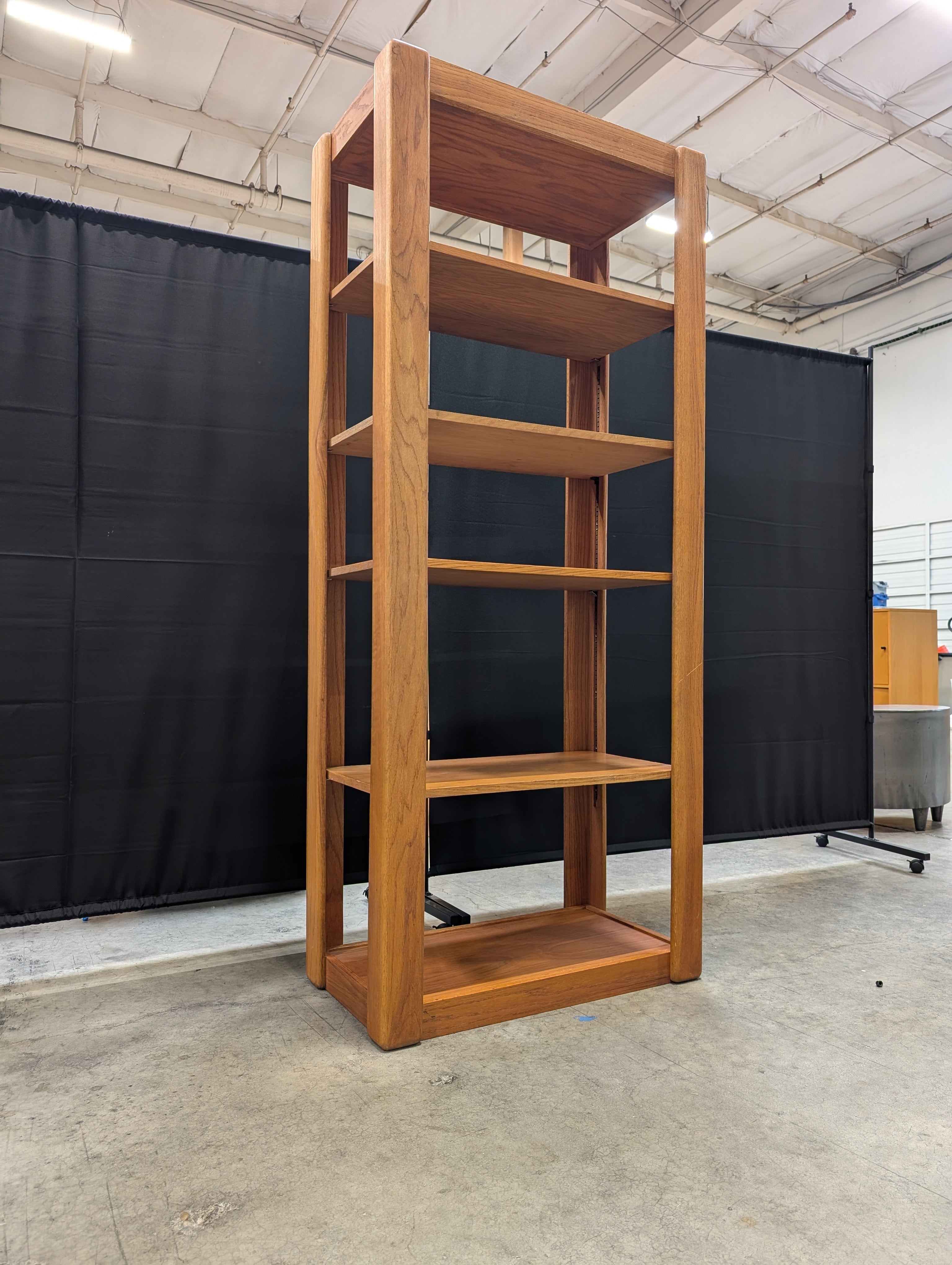 Mid-Century Style Angled Wood Bookshelf Display Unit