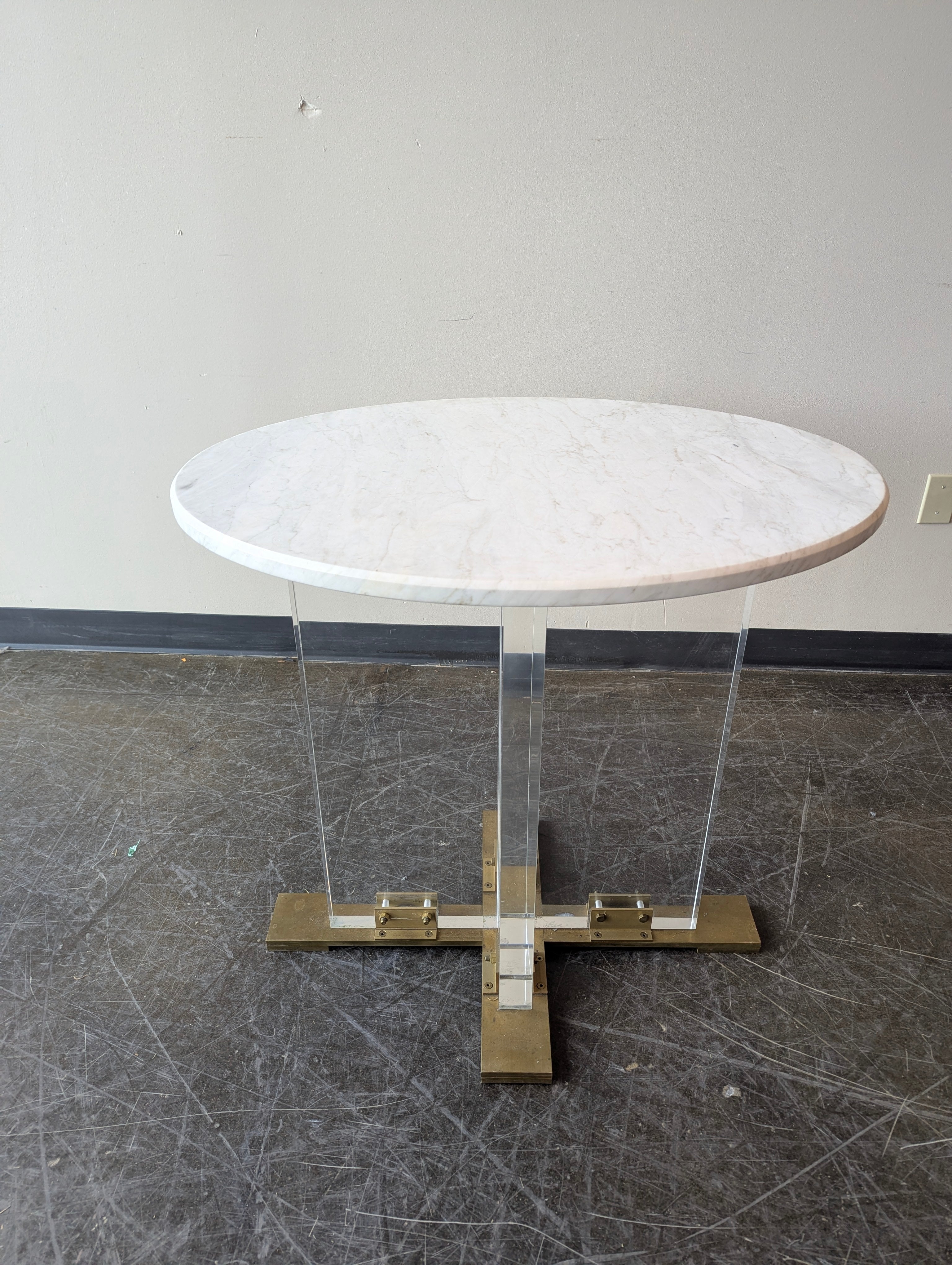 Modern Oval Marble Top Accent Table
