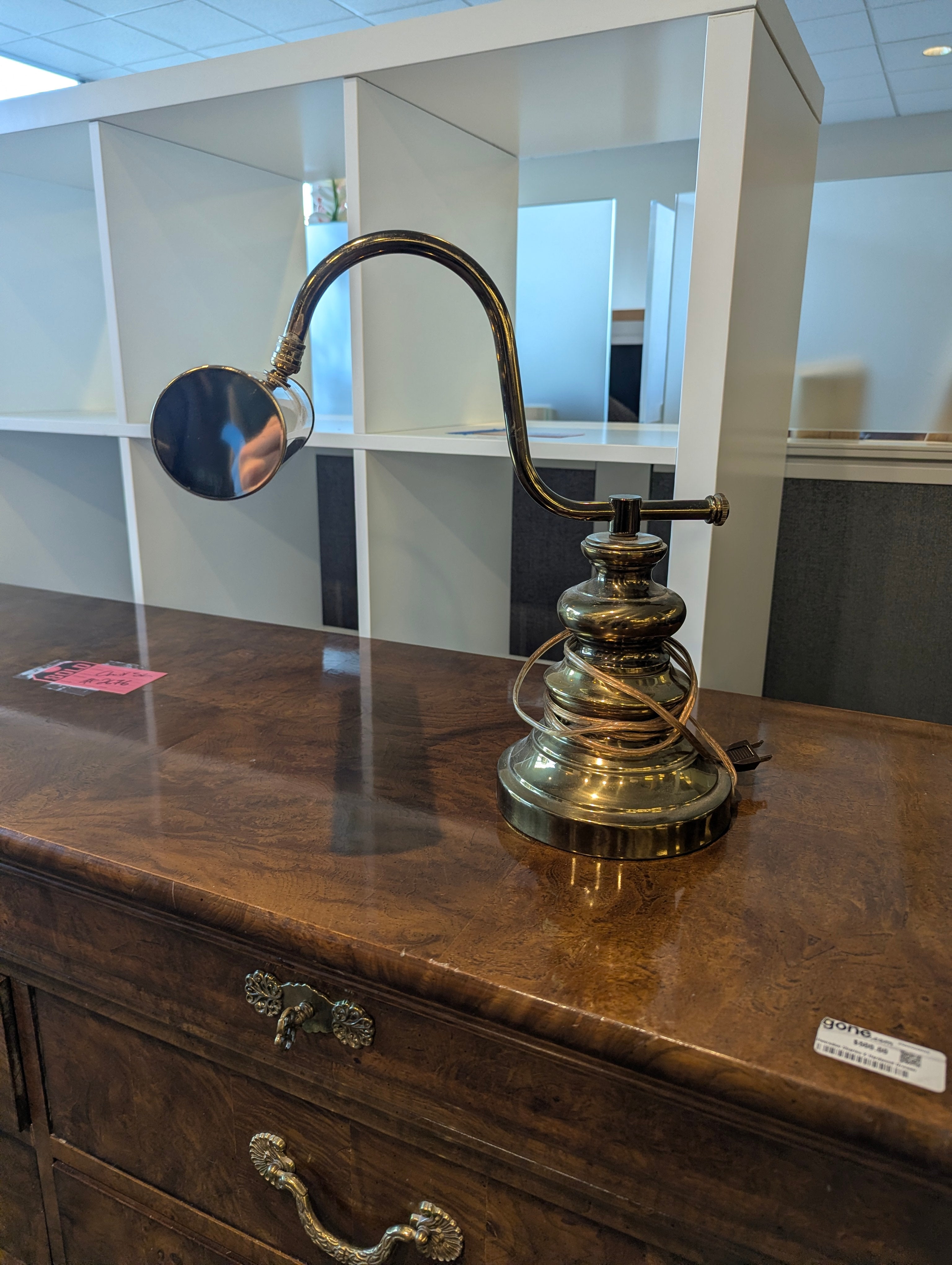 Vintage Brass Banker Style Desk Lamp