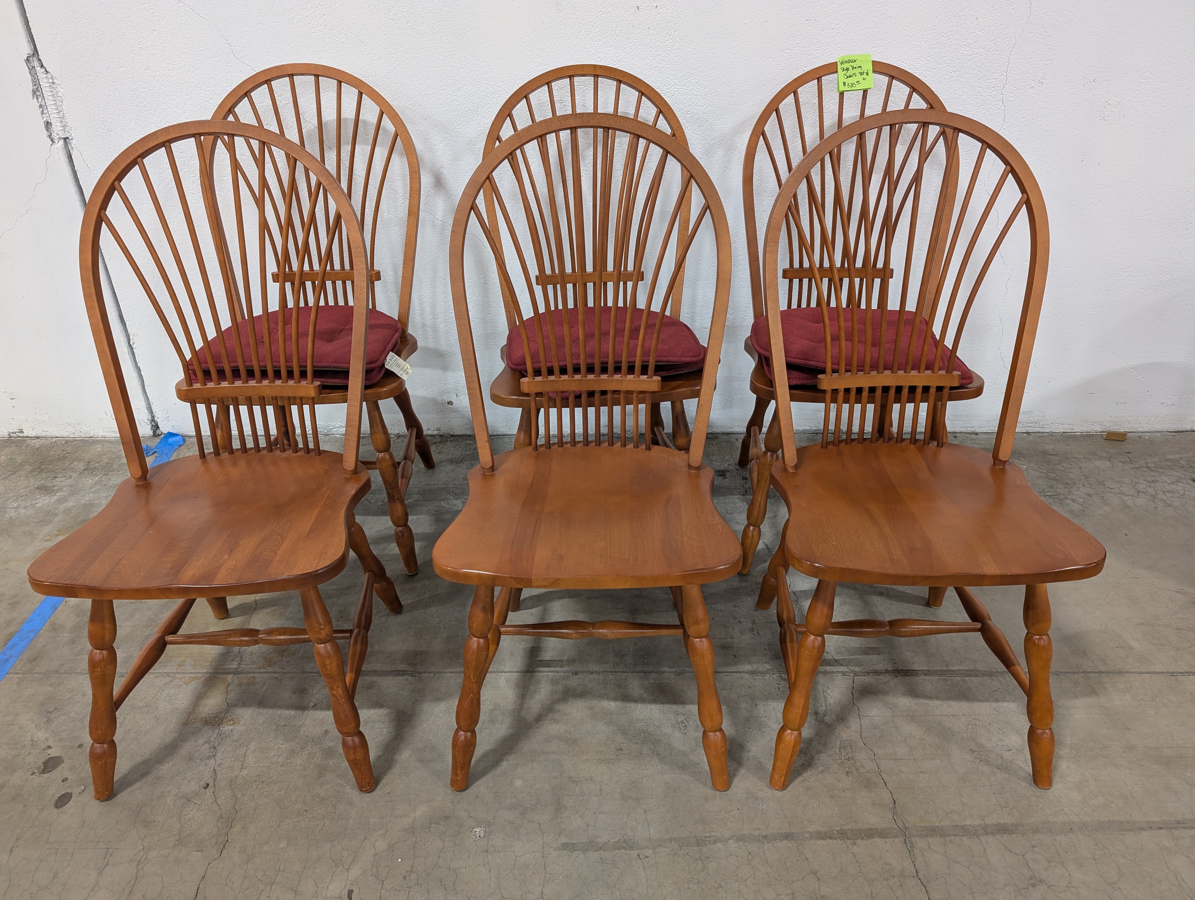 Set of six -  Classic Windsor Style Wooden Dining Chairs
