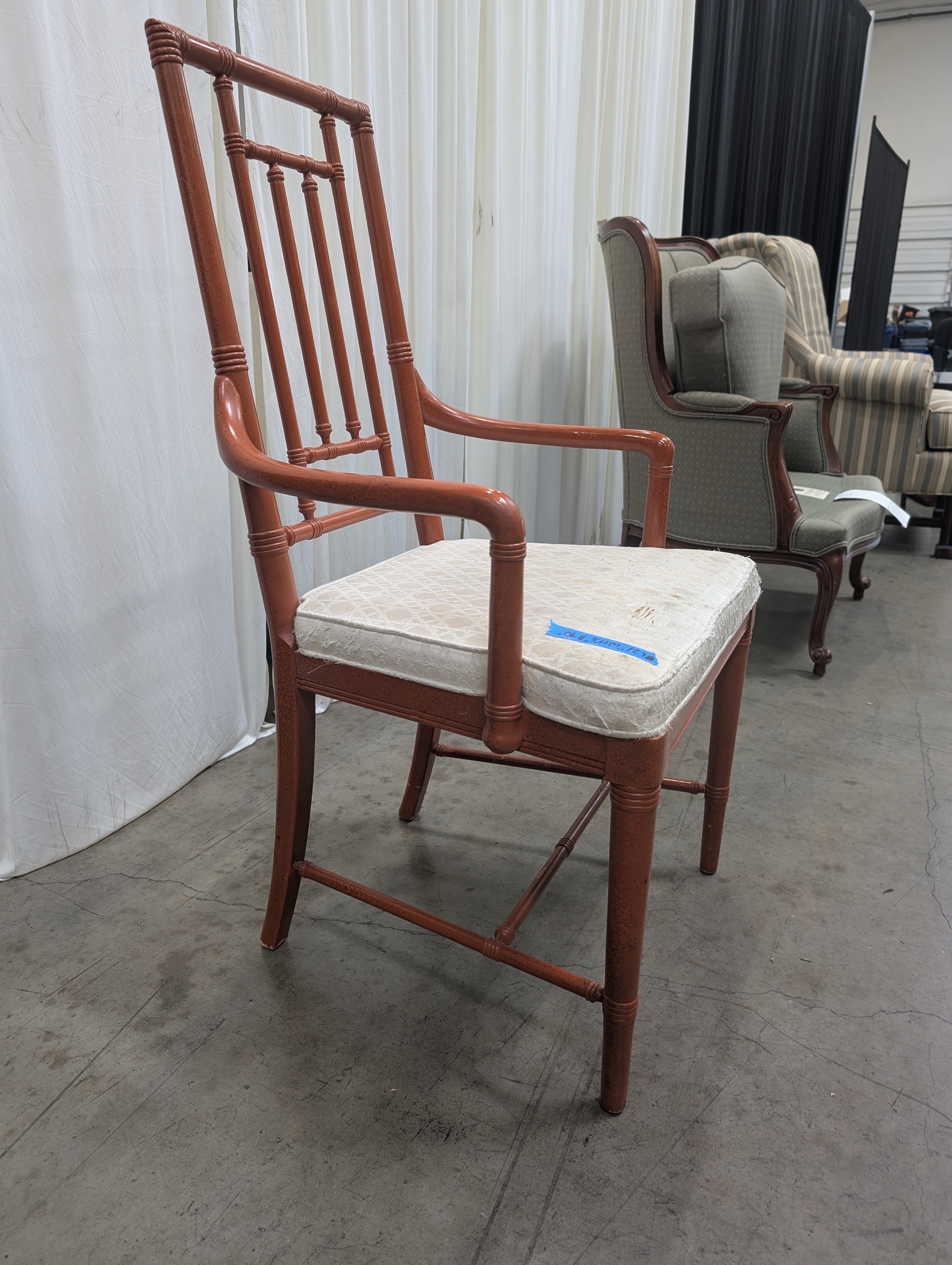 Reddish-Brown Faux Bamboo Dining Chair