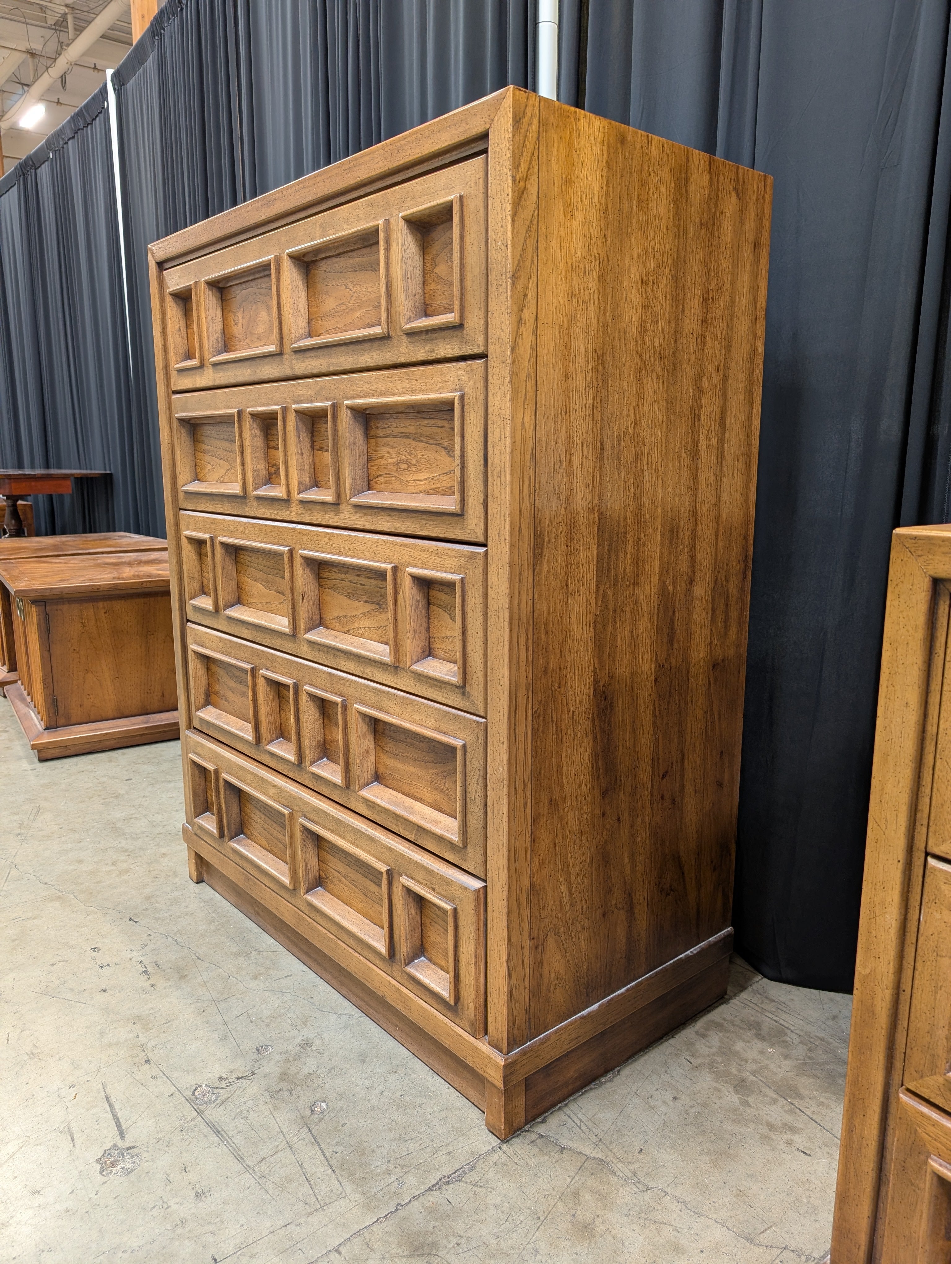 Drexel Five Drawer Wood Dresser in Honey Oak