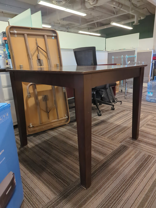 Brown Square Table.