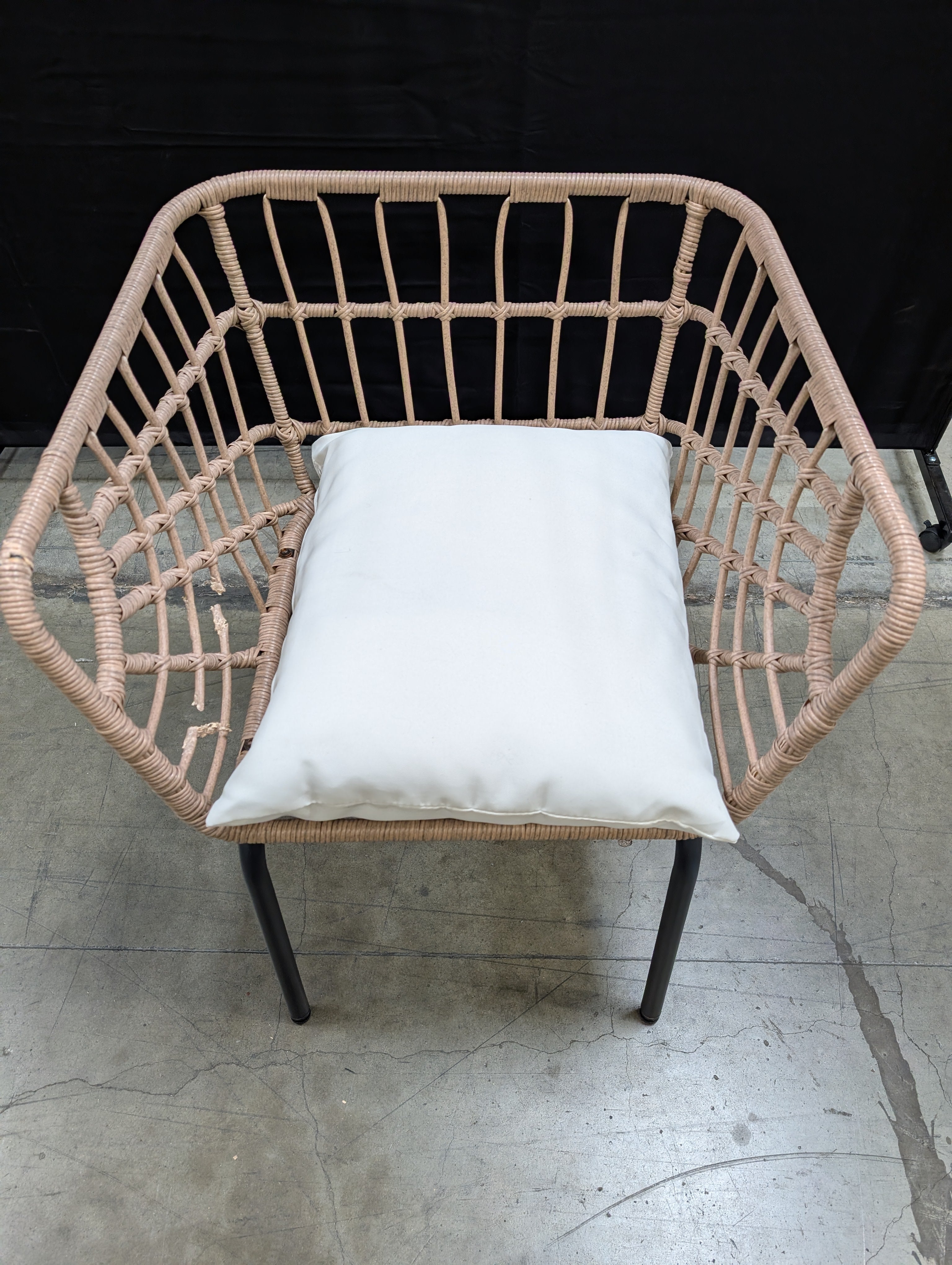 Modern Woven Patio Armchair with Cushions