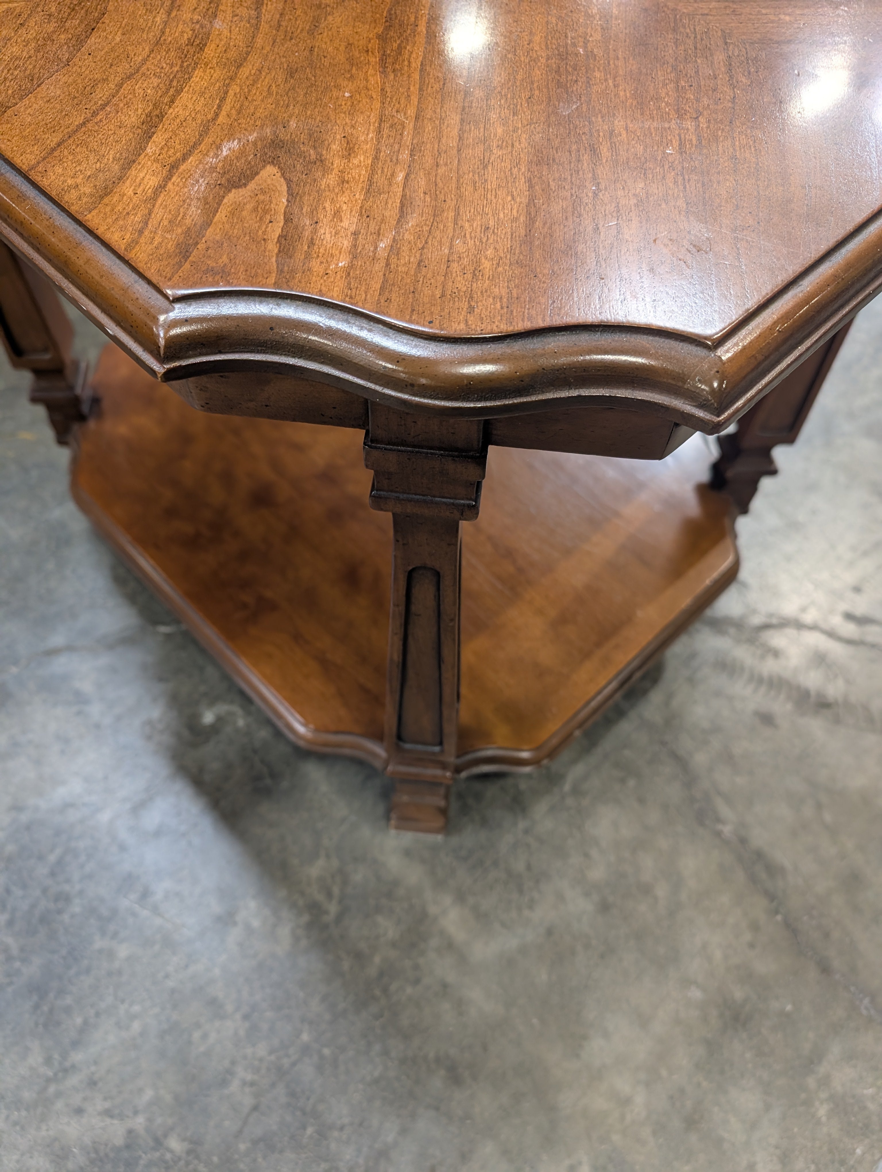 Octagonal DREXEL Two-Tier Wood Accent Table