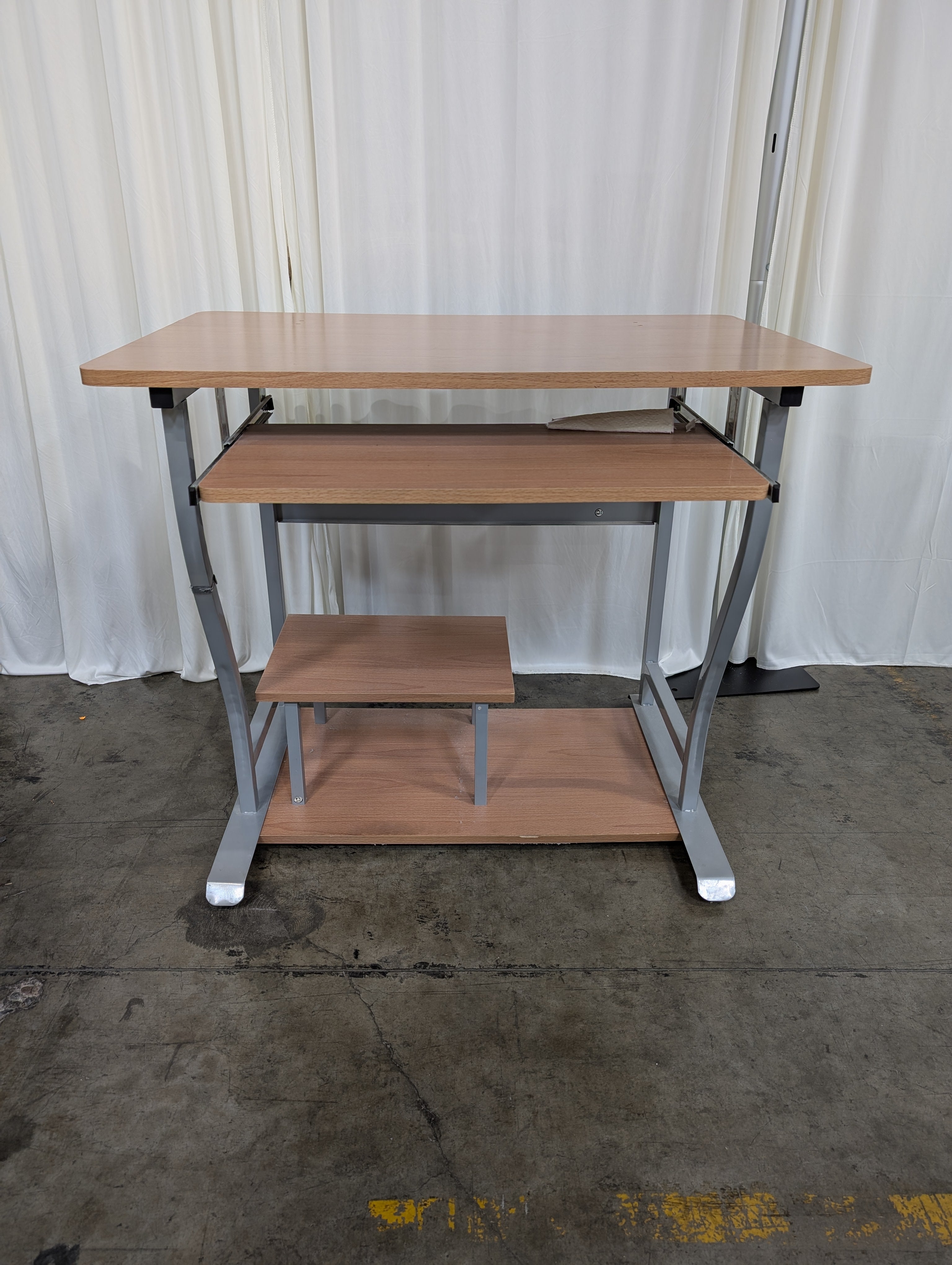 Light Brown Wood Mobile Utility Cart