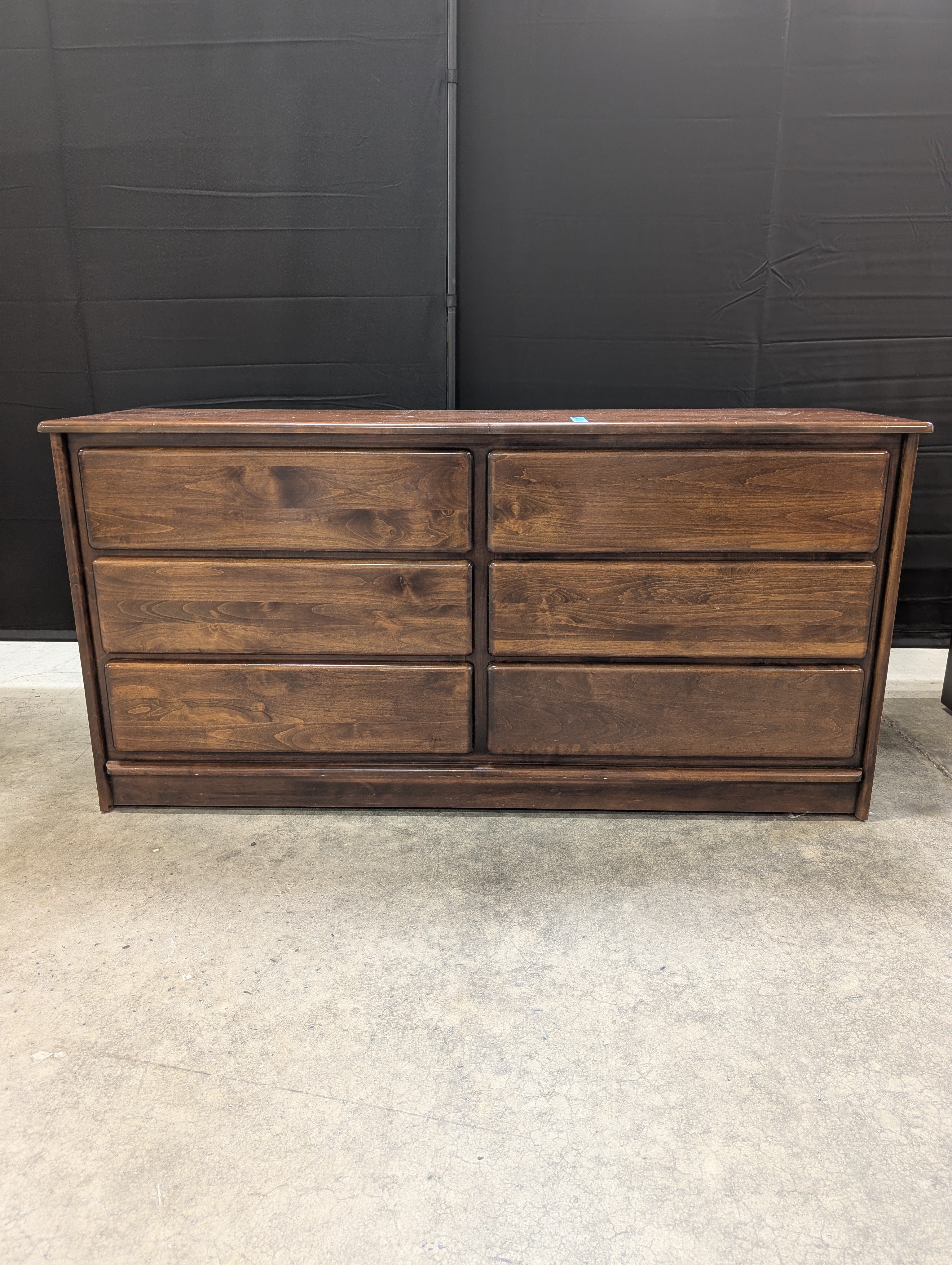 Six-Drawer Wood Dresser in Brown