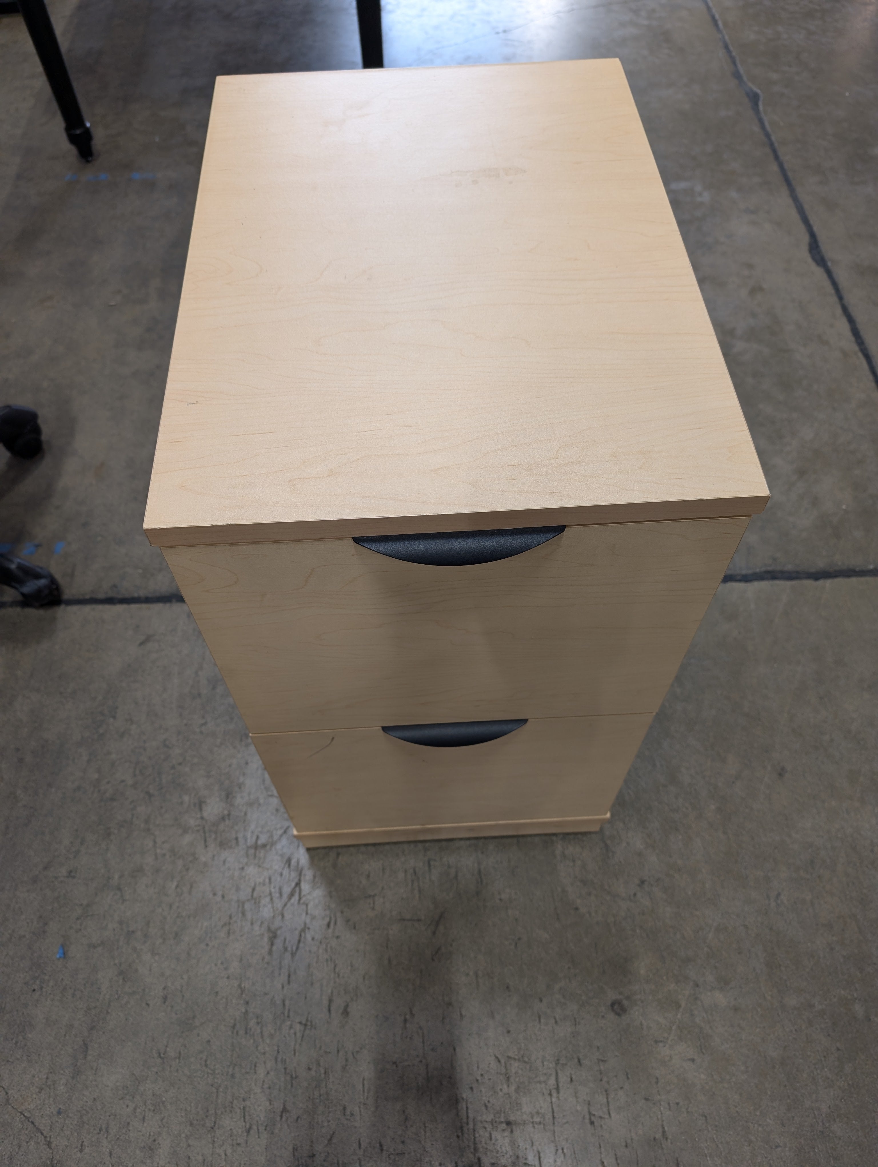 Modern Light Wood Tone Two-Drawer Storage Cabinet