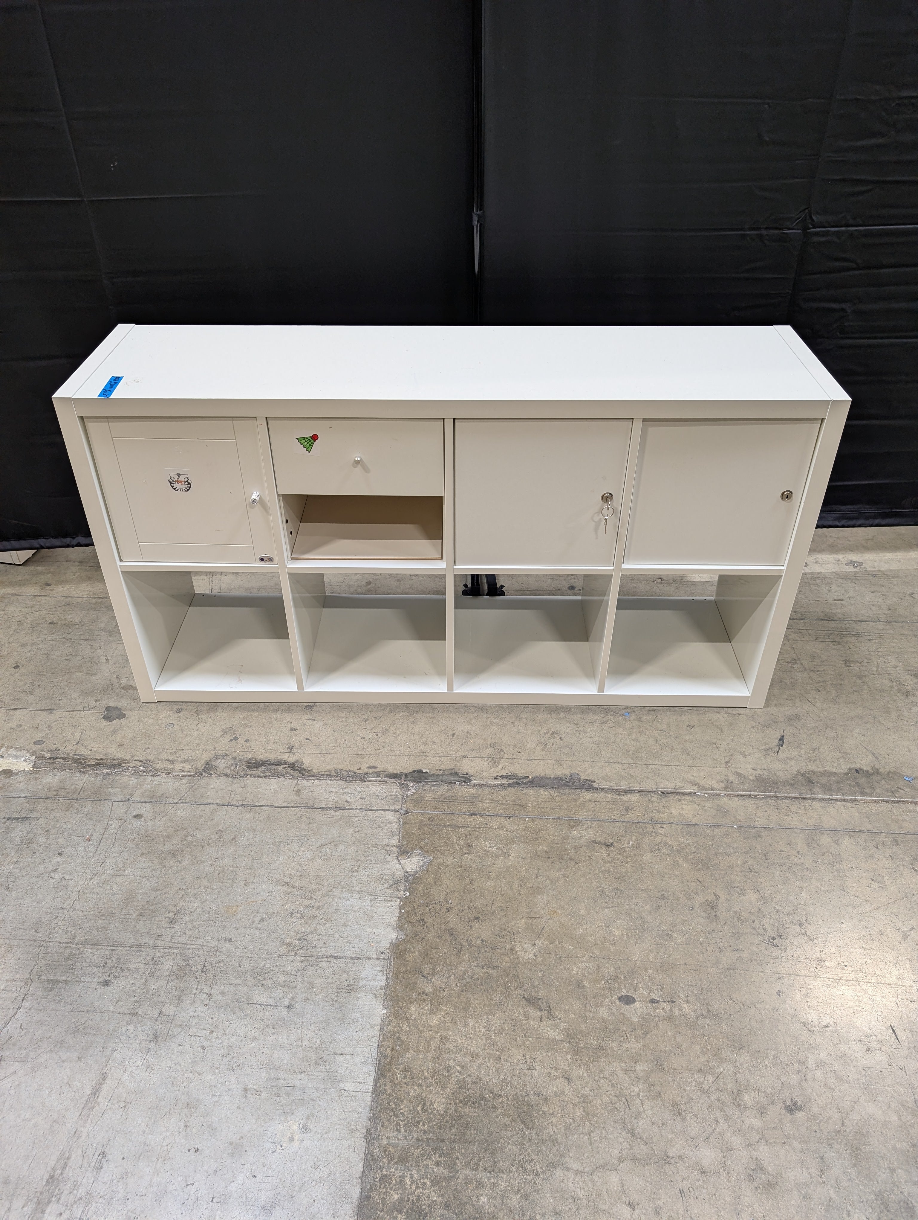 White Modular Cube Storage Unit with Inserts
