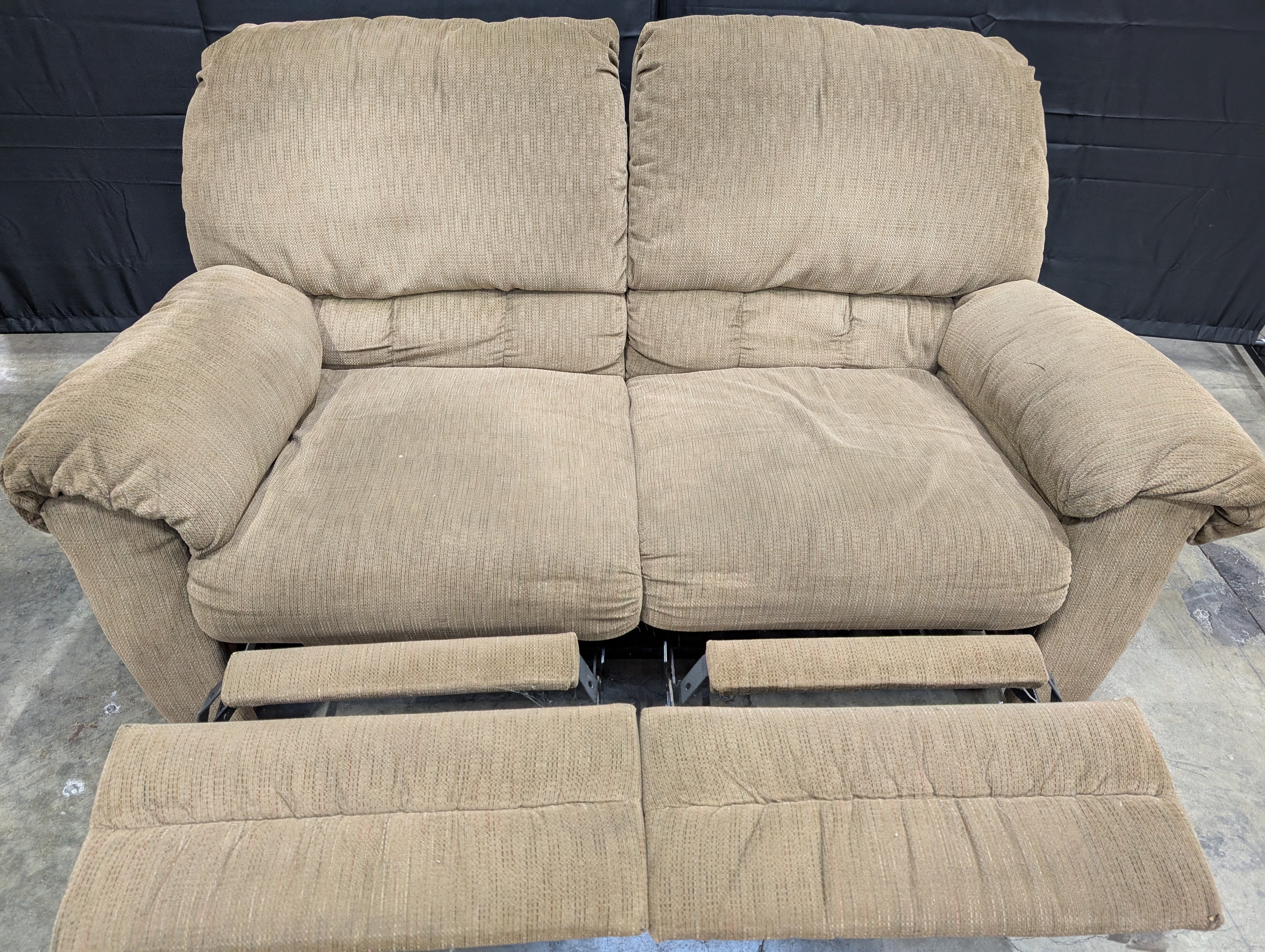 Textured Fabric Two-Seater Sofa