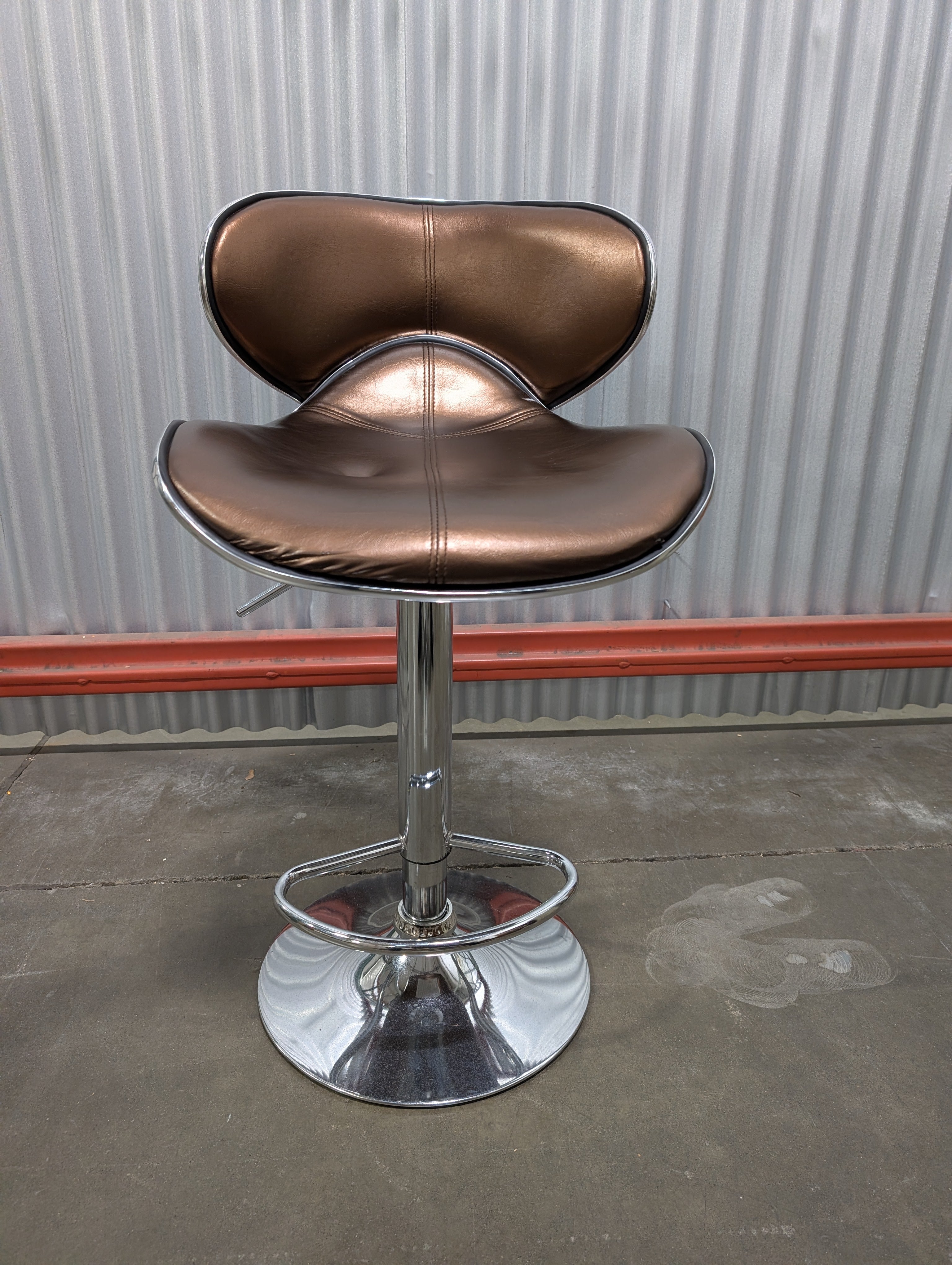 Modern Bronze Leatherette Swivel Bar Stool