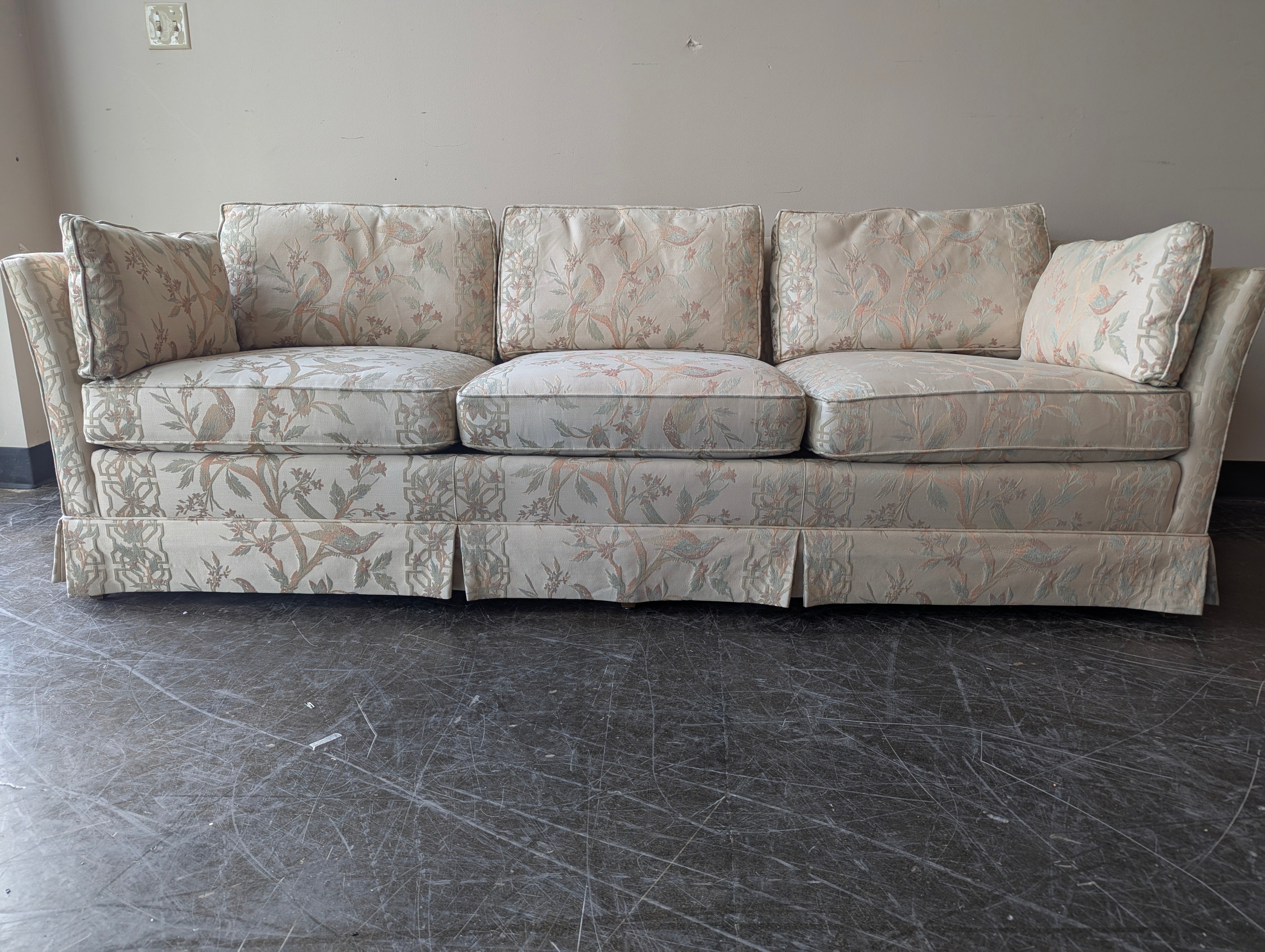 Heritage Distinctive Upholstery L-Shape Sectional Sofa, Botanical Bird Print