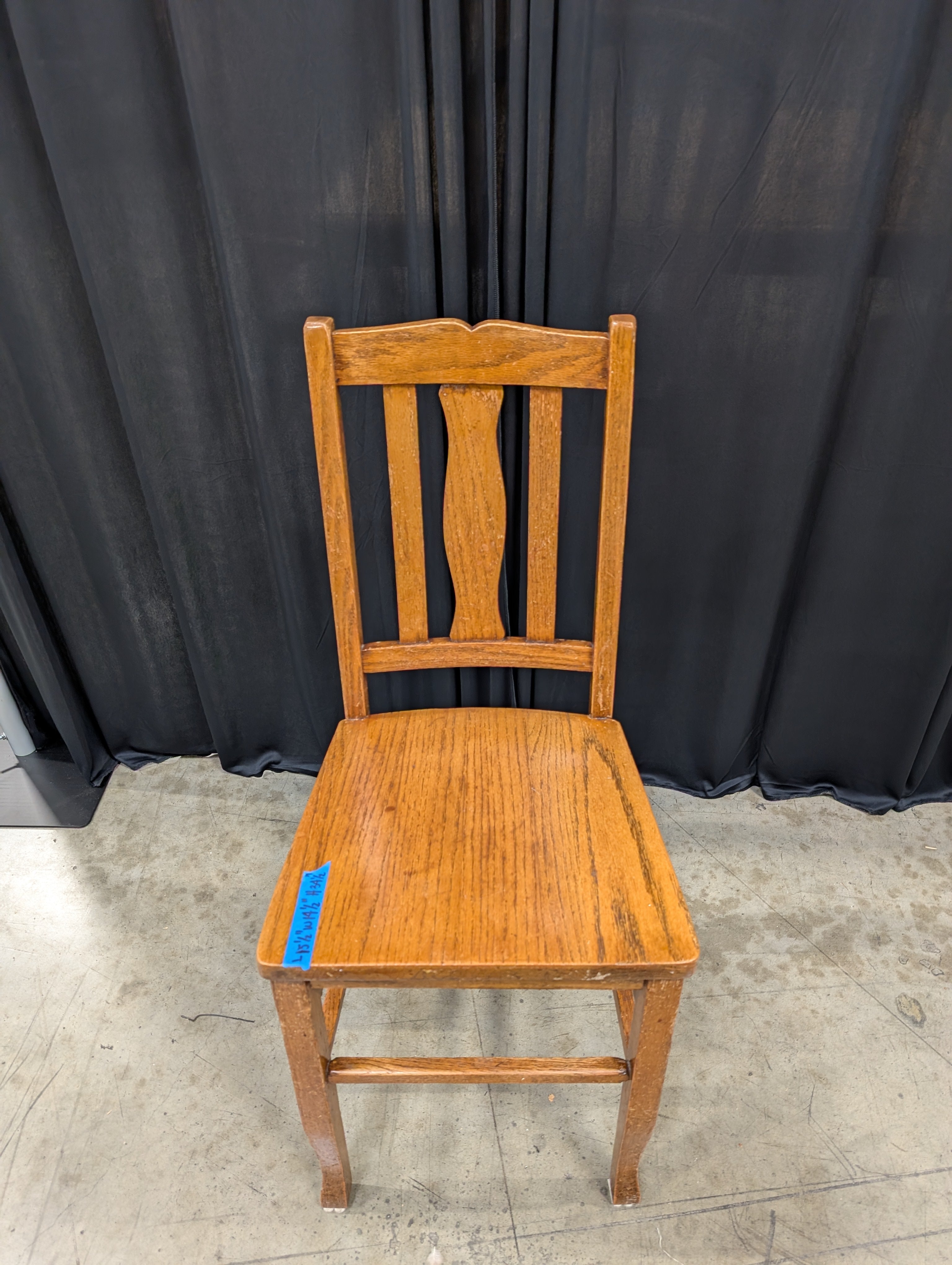 Vintage Style Brown Wood Side Chair with Carved Backrest