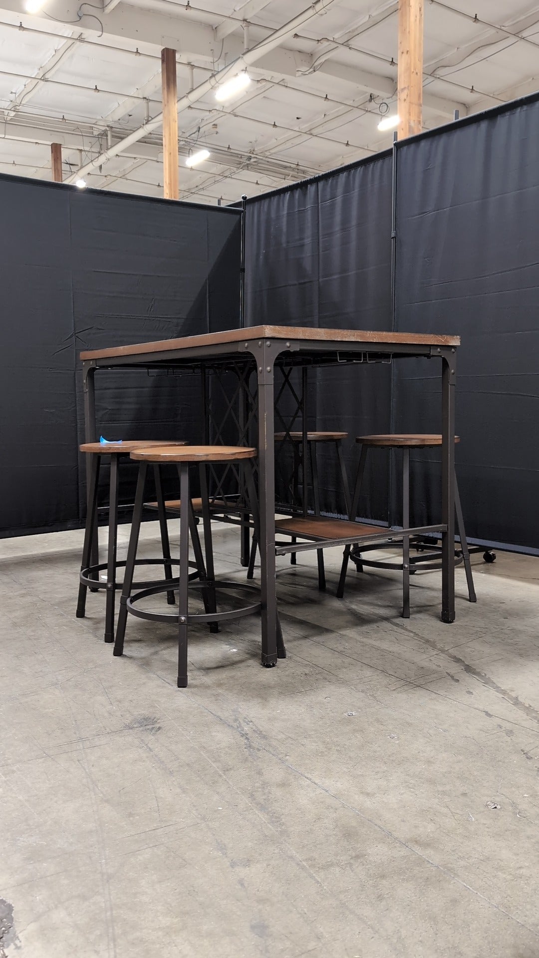 Industrial Style Wood Top Dining set