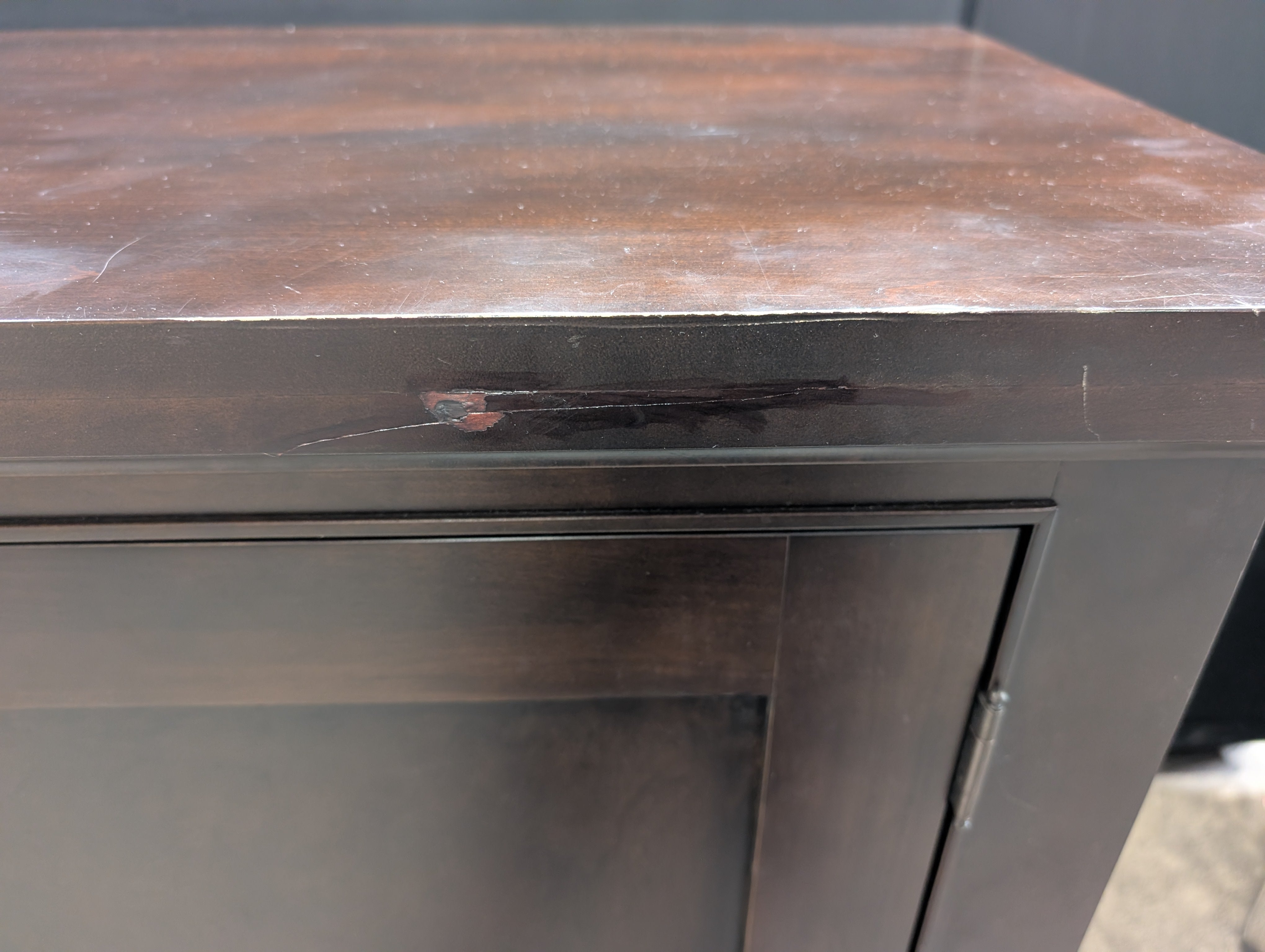 Restoration Hardware Dark Espresso Wood Dresser with Side Cabinet