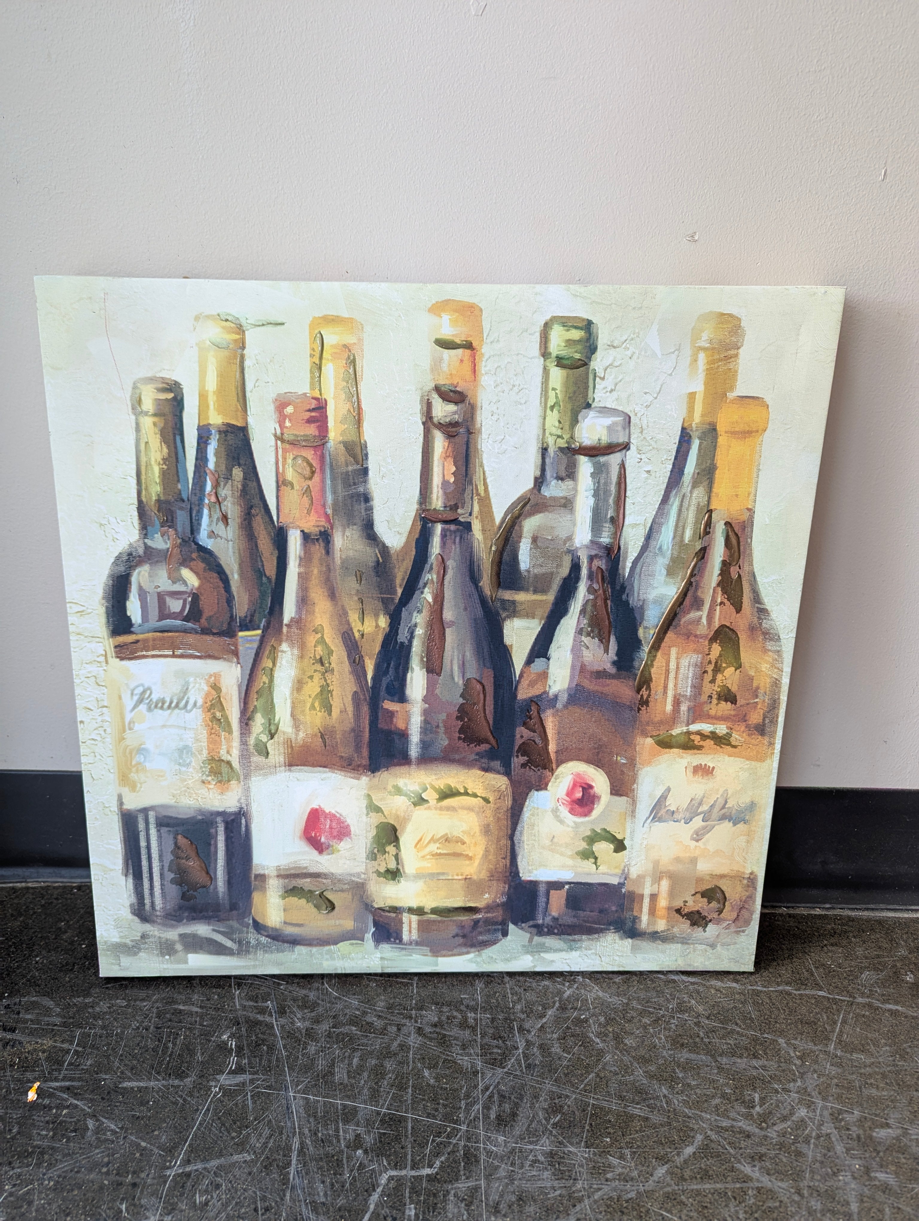 Vibrant Wine Bottle Canvas Wall Art