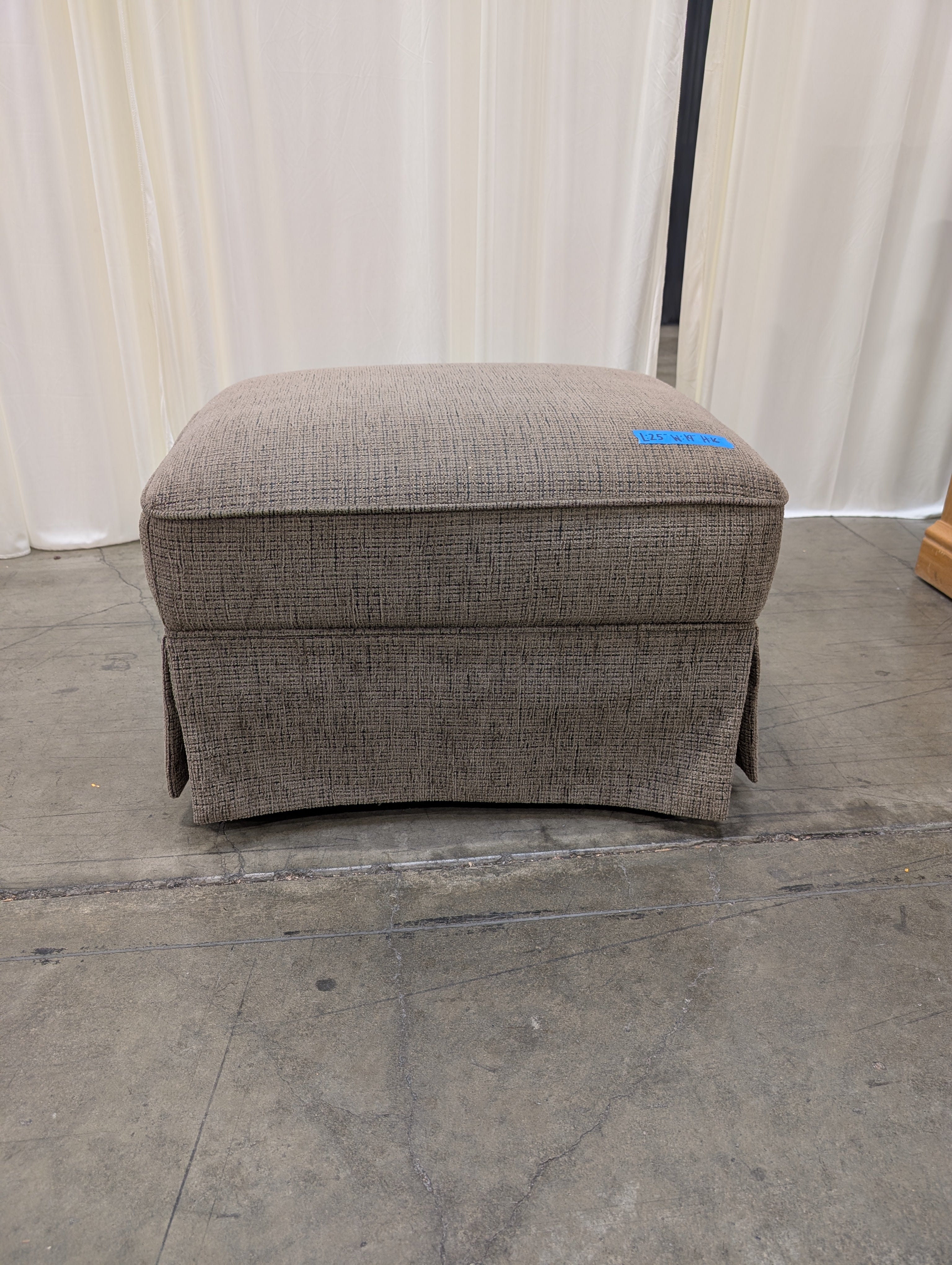Brown Textured Fabric  Ottoman