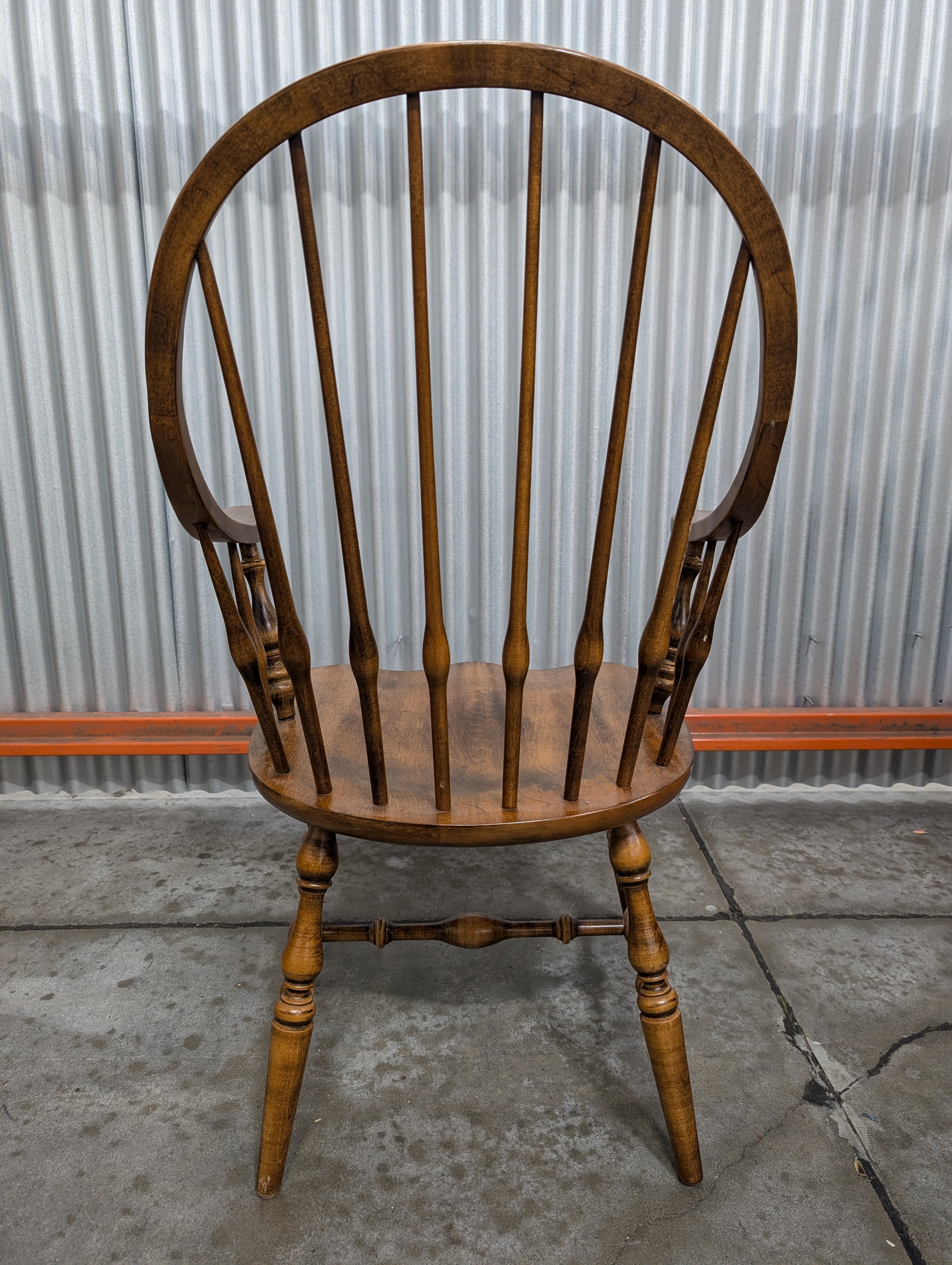 Classic Brown Wood Windsor Spindle Back Chair