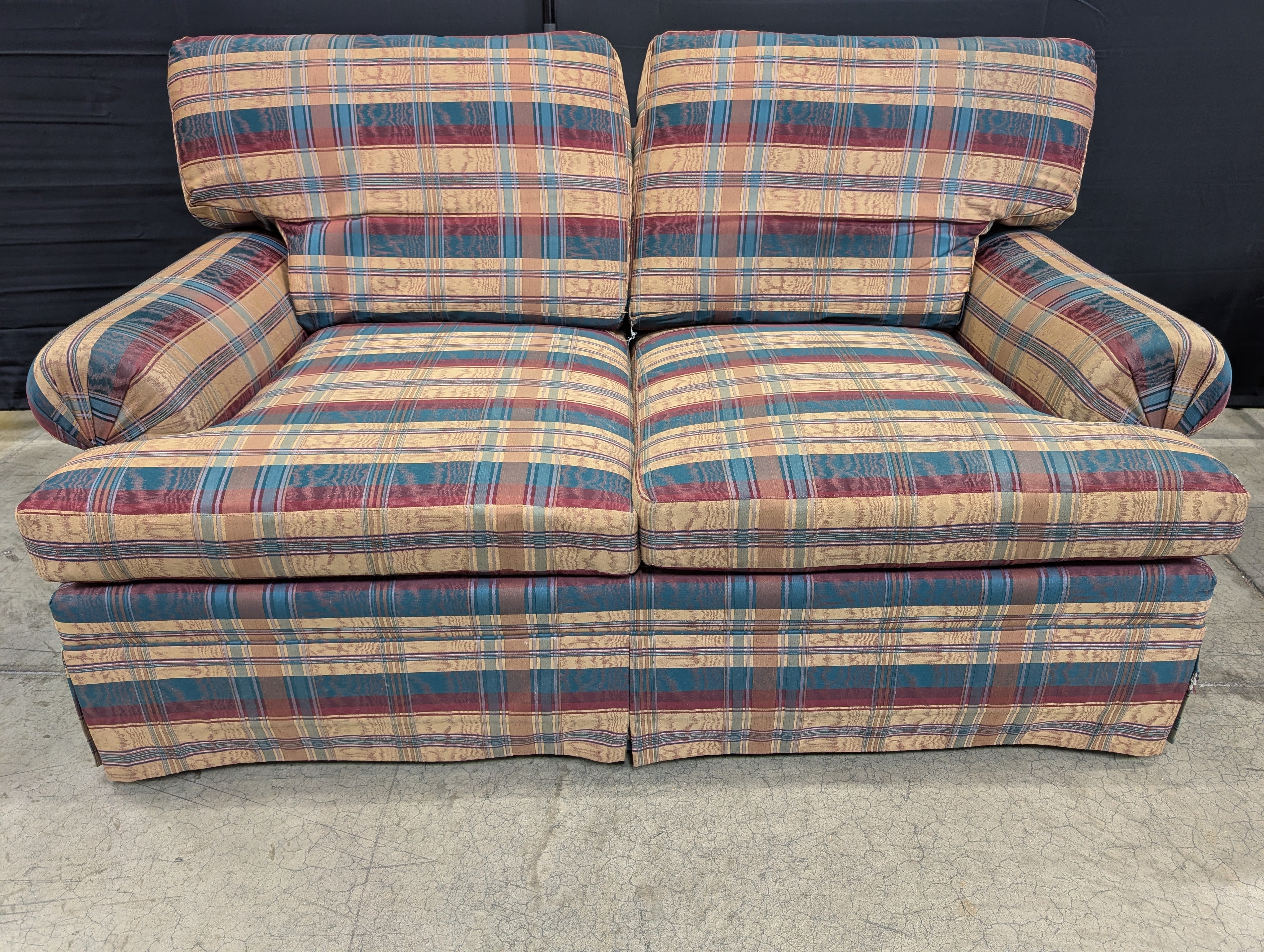 Ethan Allen Plaid Loveseat