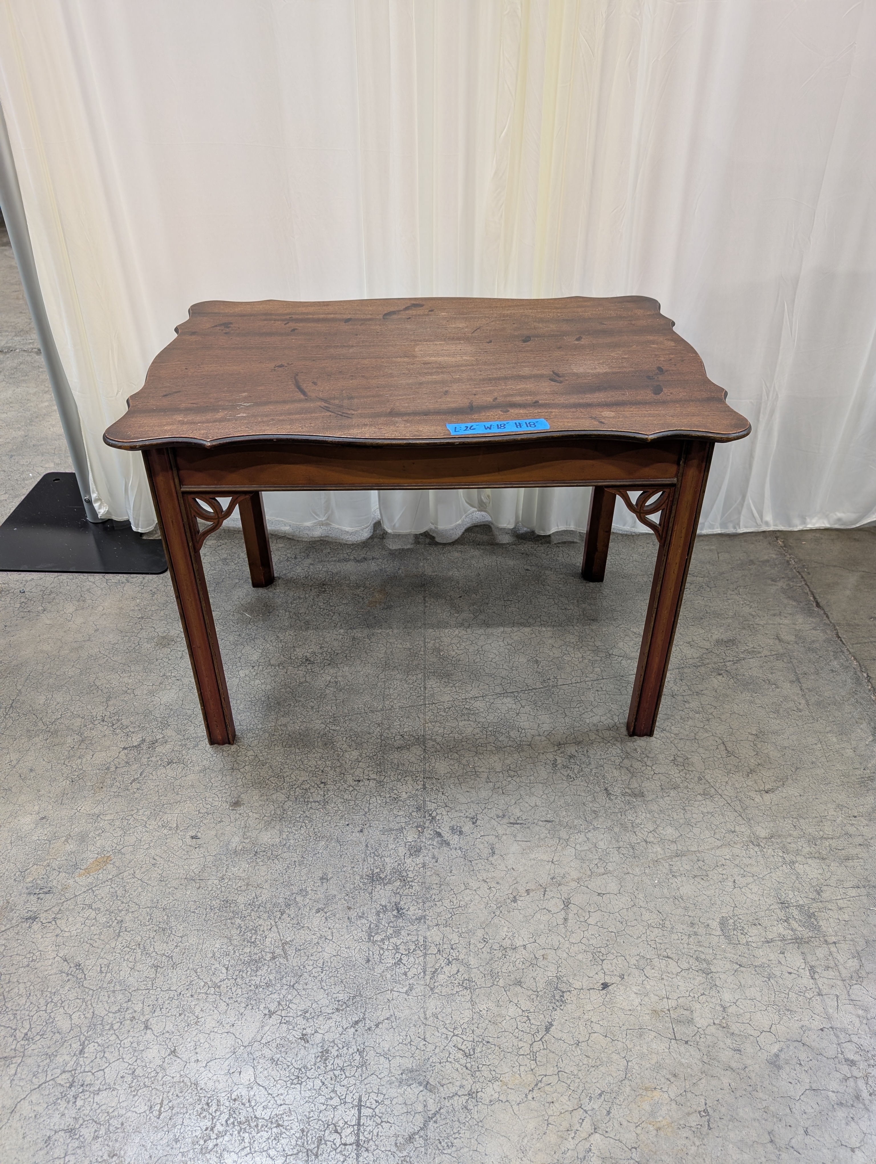Scalloped Traditional End Table in Dark Wood
